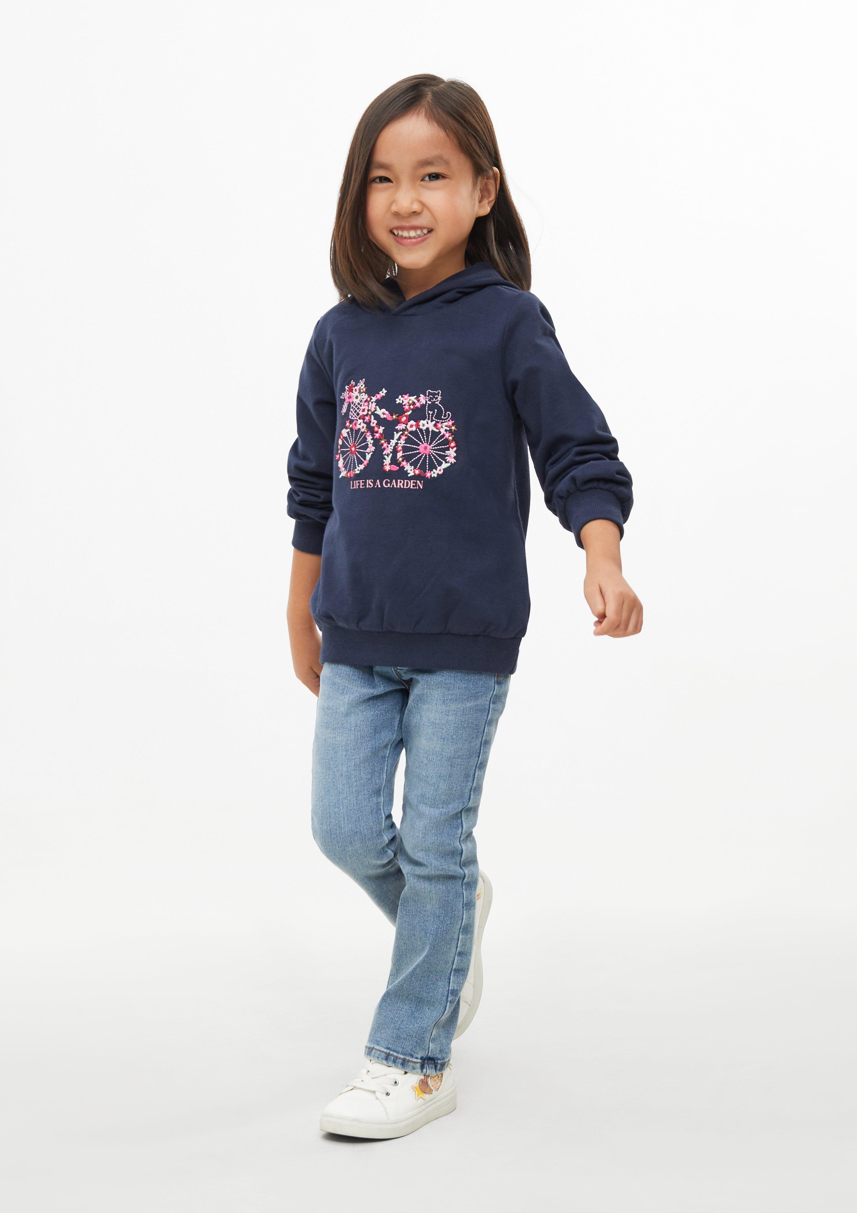 Kinder Hoodie mit Stickerei in blau von s.Oliver