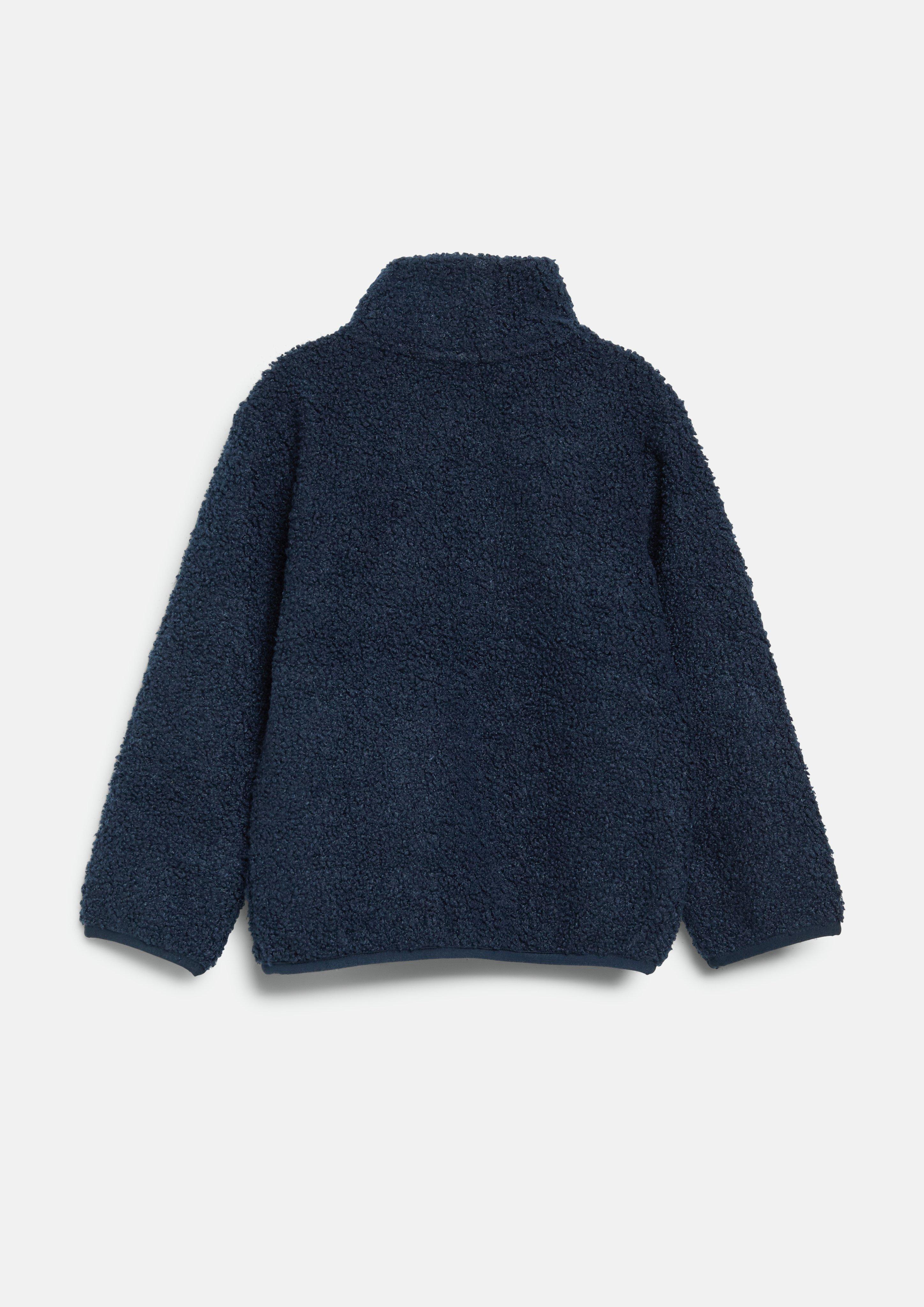 Kids Teddy jacket with stand-up collar and patch in blue by s.Oliver