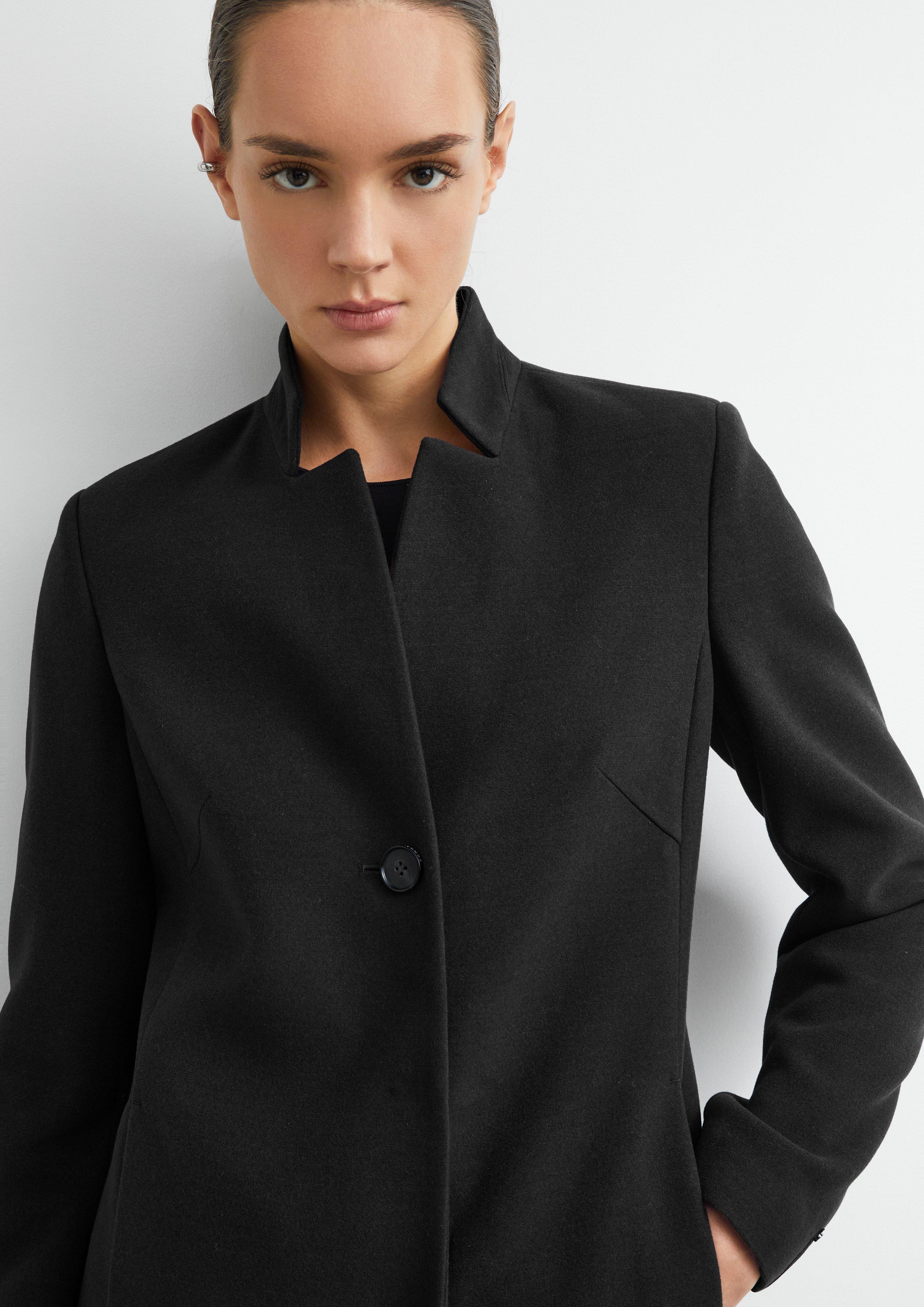 Taillierter Blazer-Mantel aus weichem Viskosemix in schwarz von COMMA