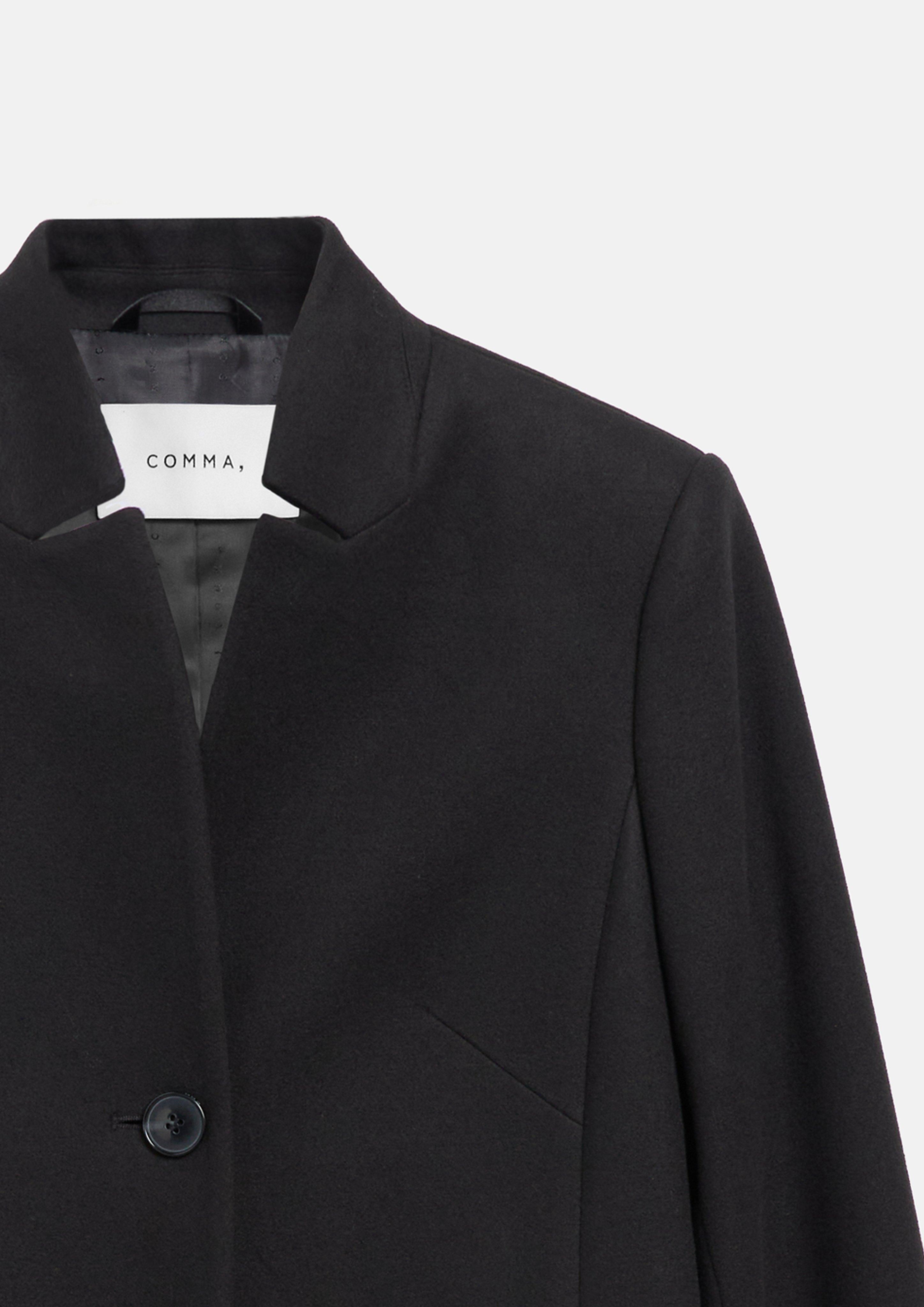 Taillierter Blazer-Mantel aus weichem Viskosemix in schwarz von COMMA