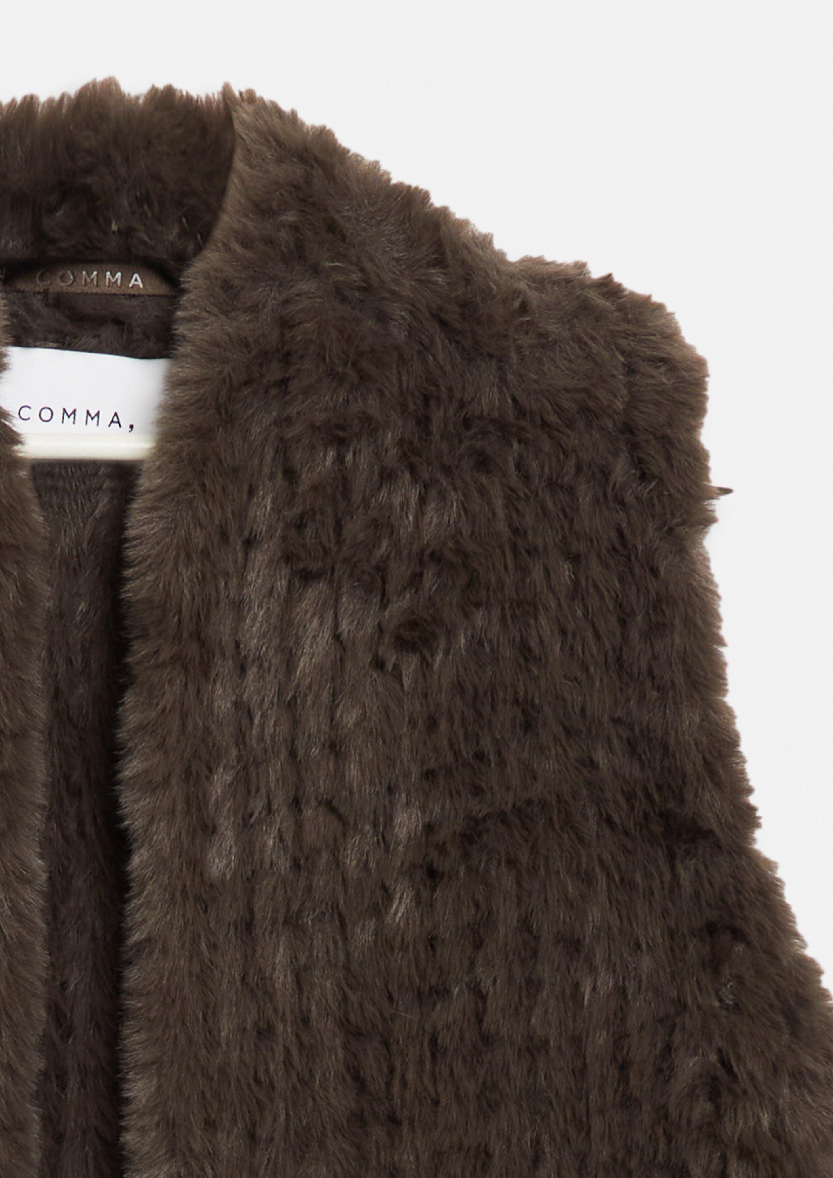 Damen Fake-Fur-Weste in braun von comma