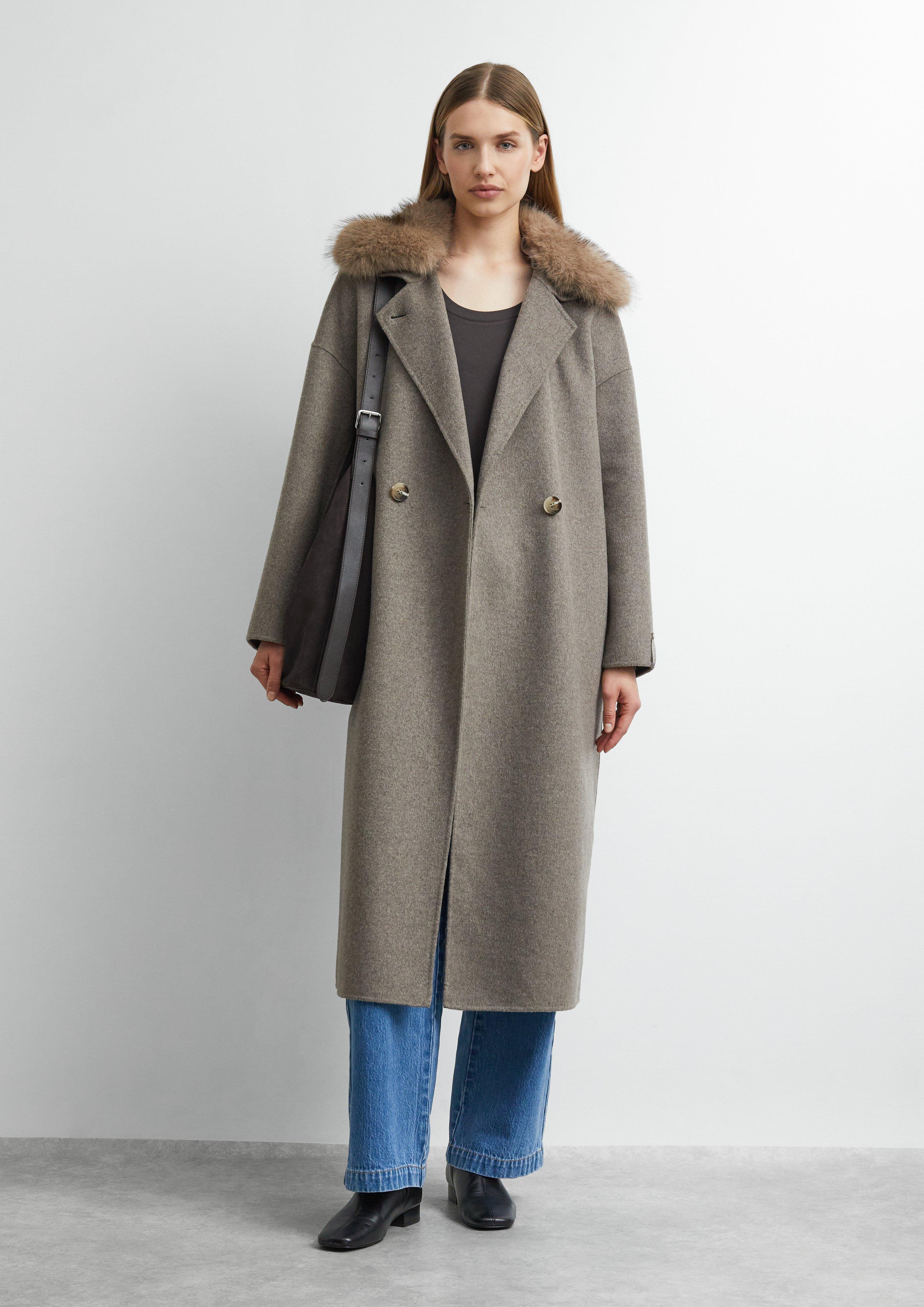 Manteau oversize double face en mélange de laine en brun de COMMA