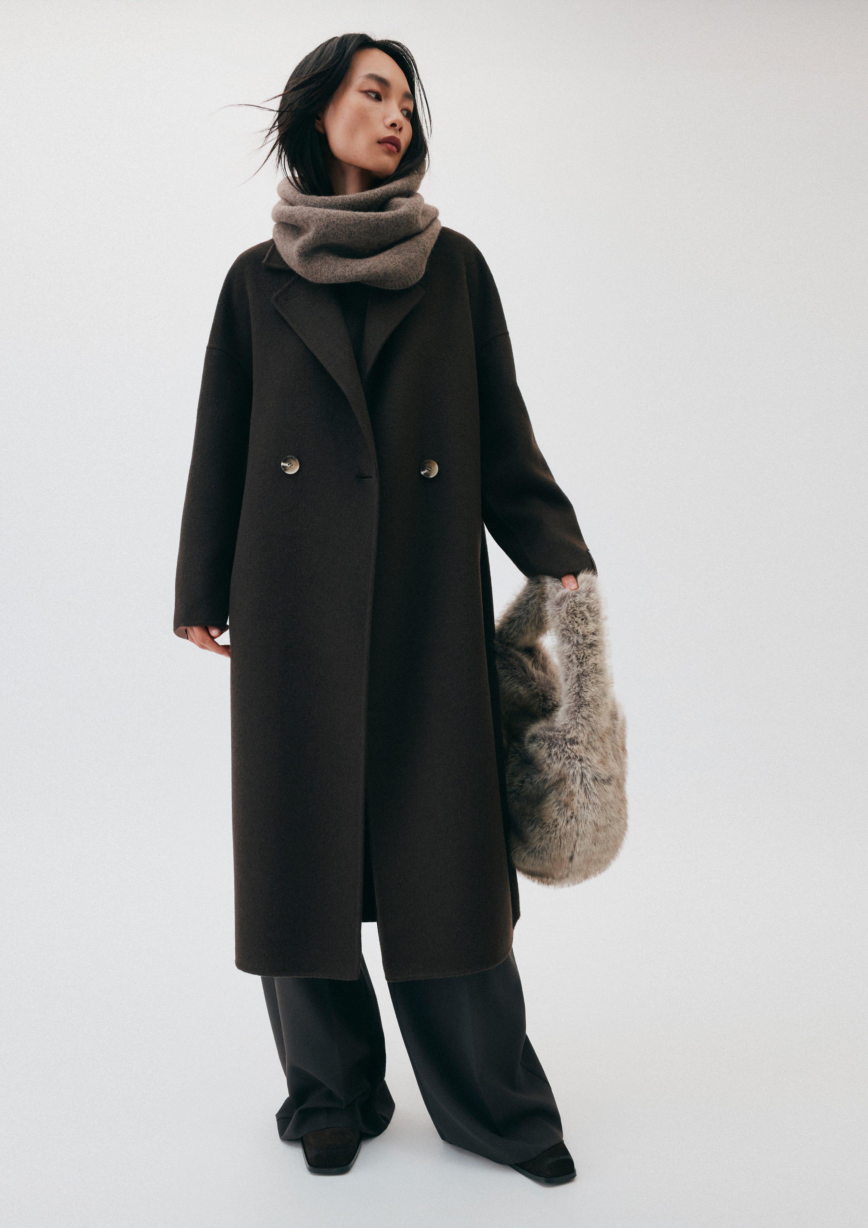 Oversized Double-Faced Coat Made of a Wool Blend in dark brown by COMMA