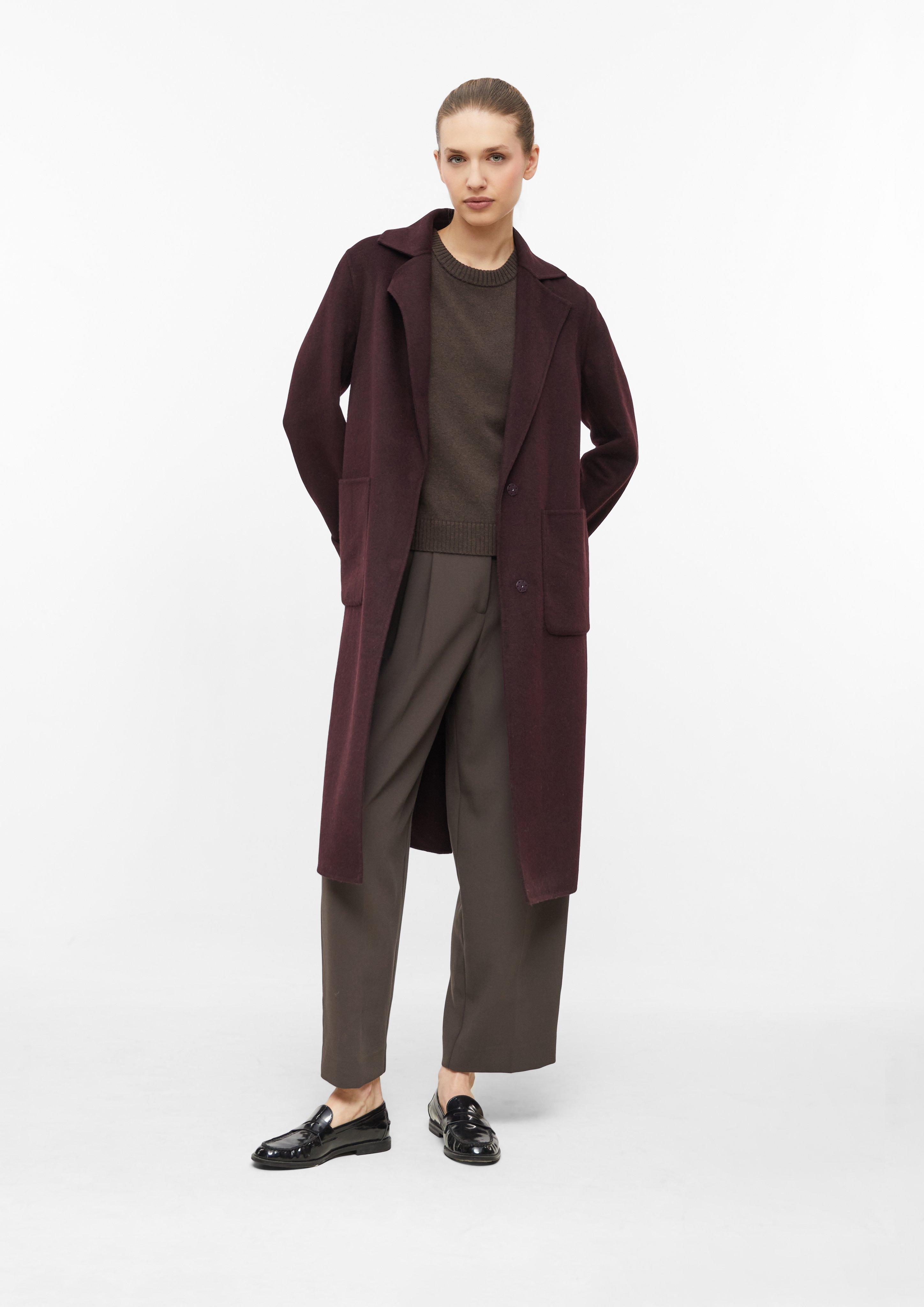 Damen Double-Face-Mantel im Loose Fit in rot von COMMA