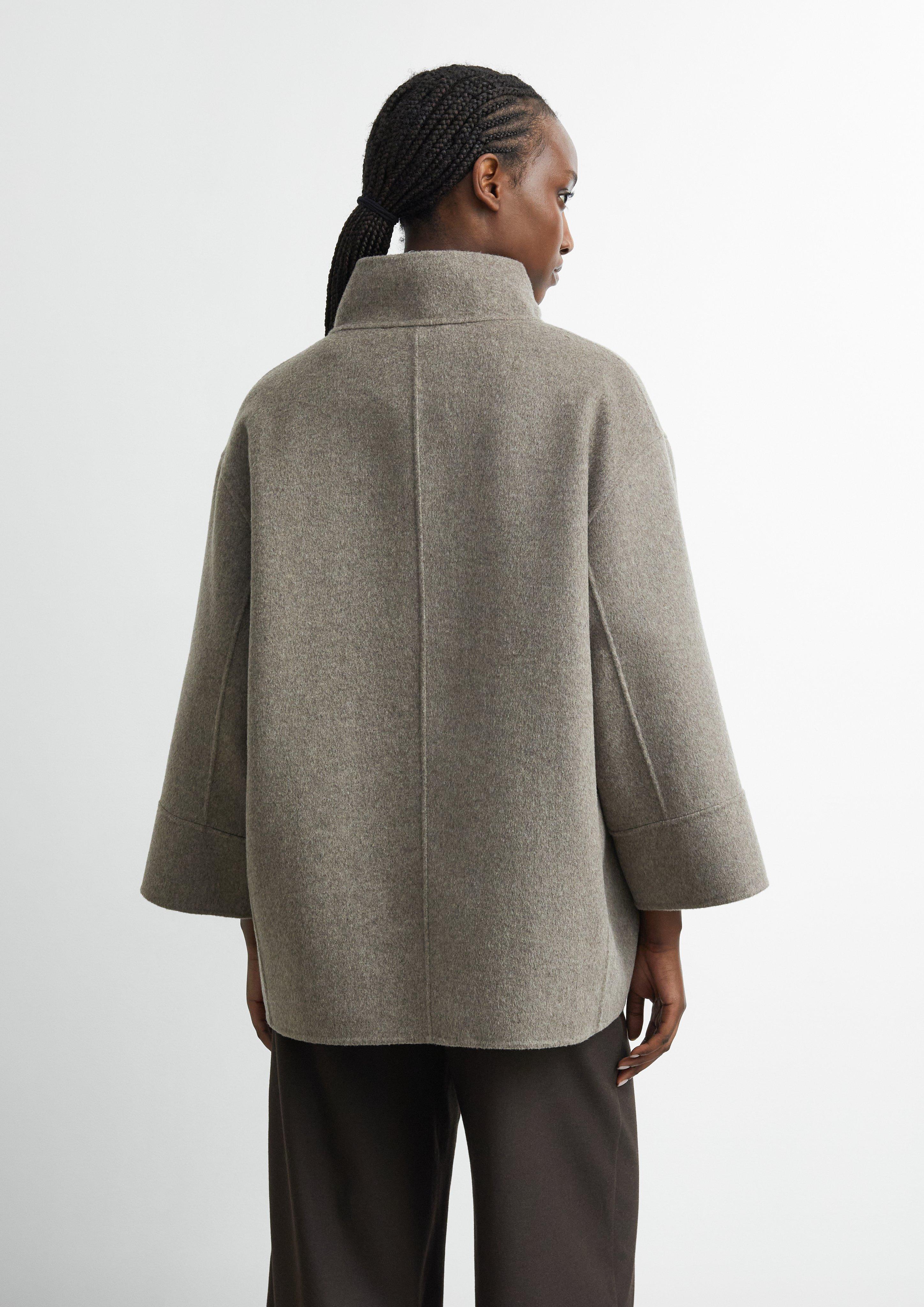 Oversize Doubleface-Jacke mit Stehkragen in braun von COMMA