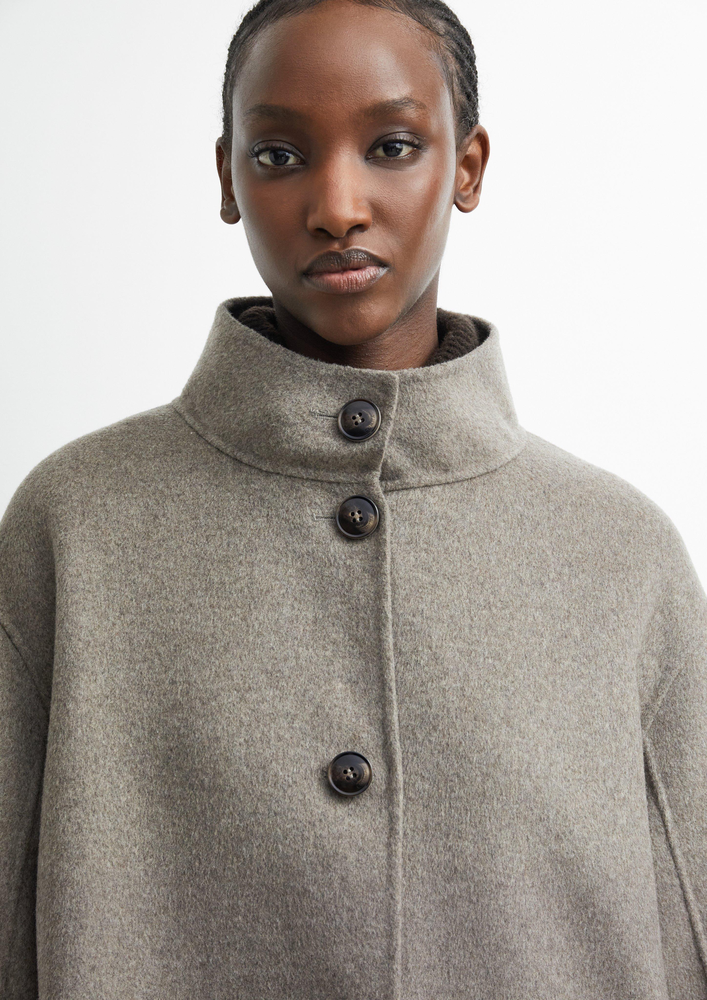 Oversize Doubleface-Jacke mit Stehkragen in braun von COMMA