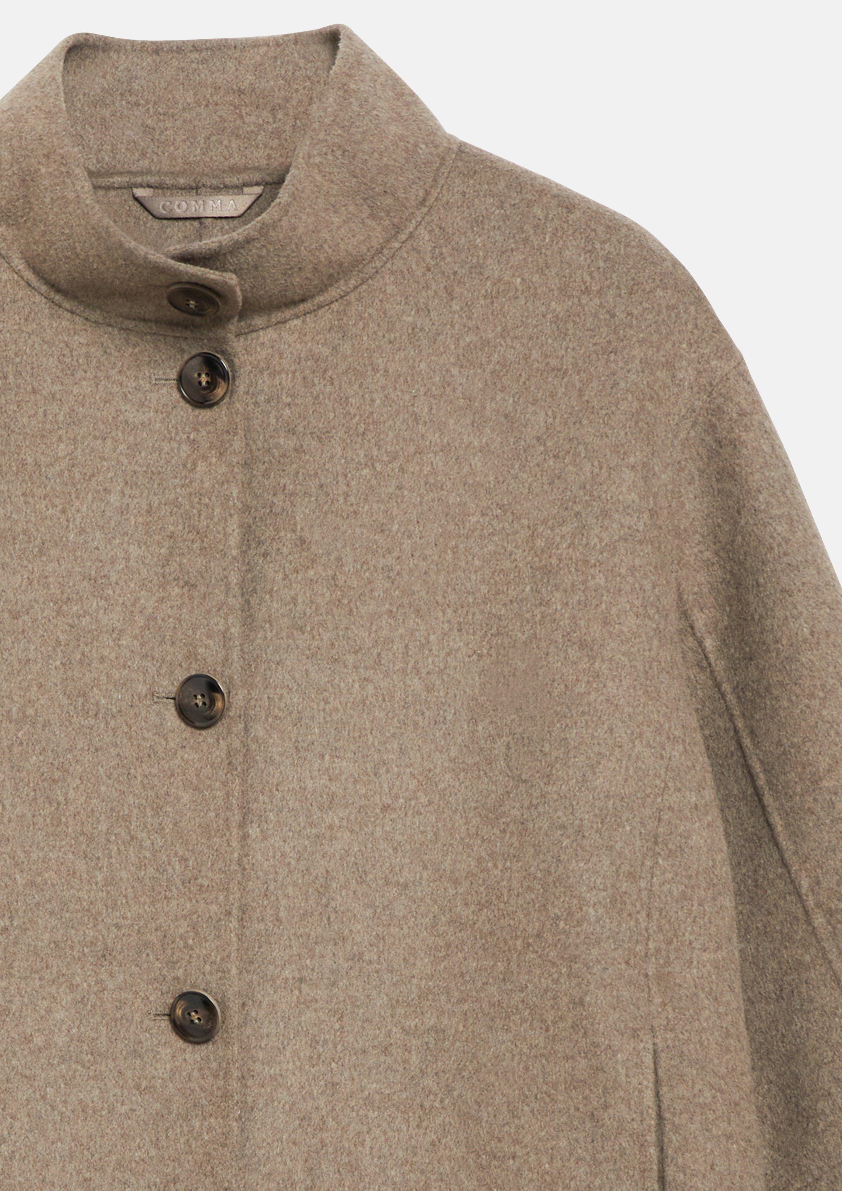 Oversize Doubleface-Jacke mit Stehkragen in braun von COMMA