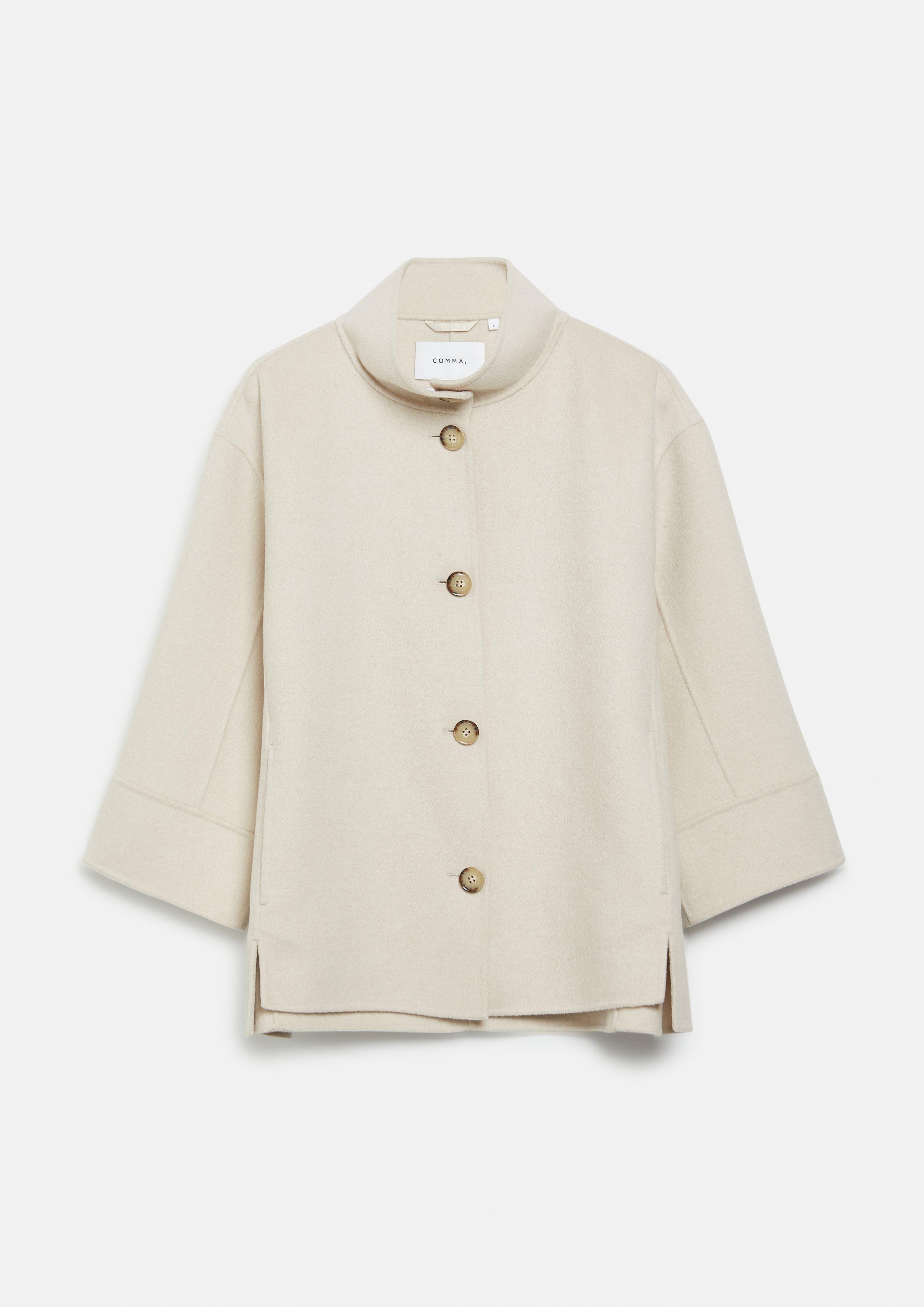 Doubleface-Jacke in po-bedeckender Länge in beige von COMMA