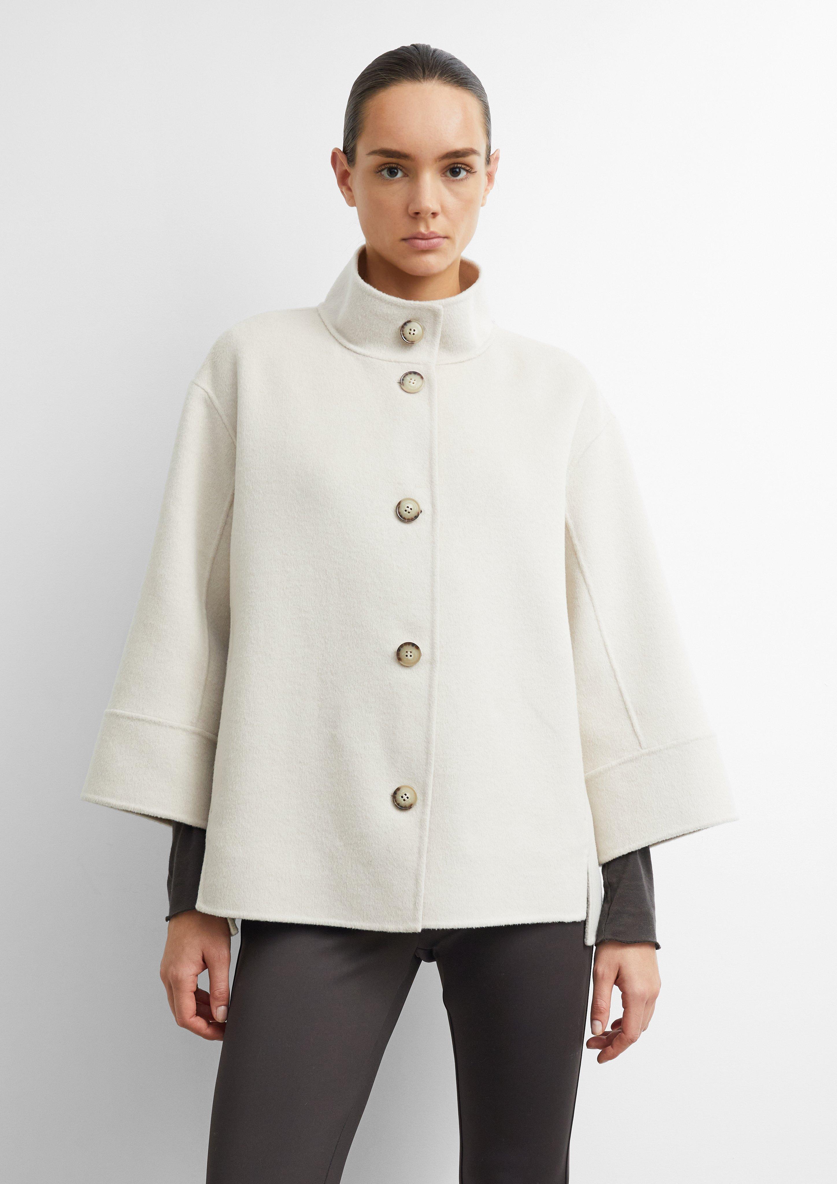 Oversize Doubleface-Jacke mit Stehkragen in braun von COMMA