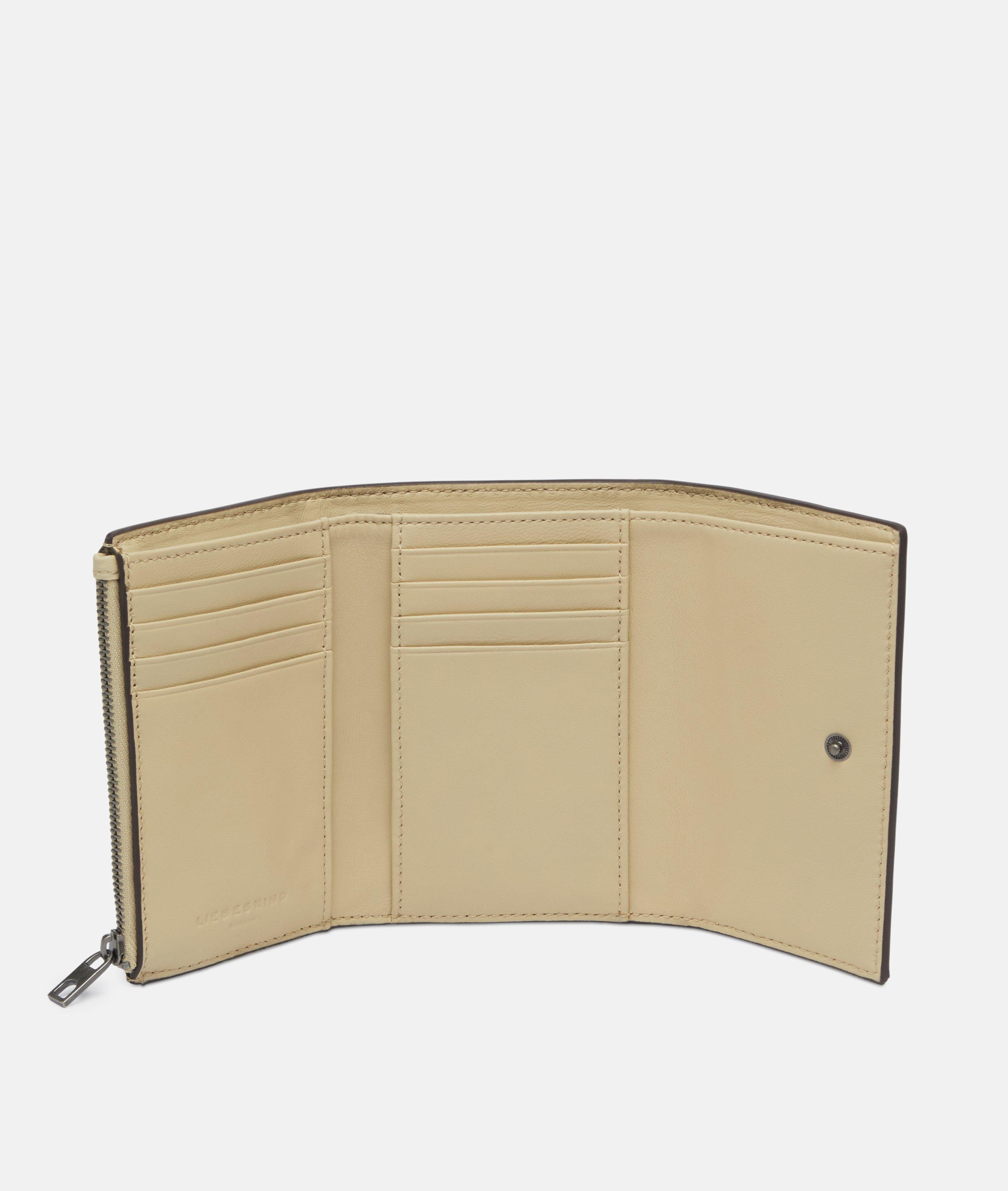 Linn Geldbörse M in beige, schwarz & blau