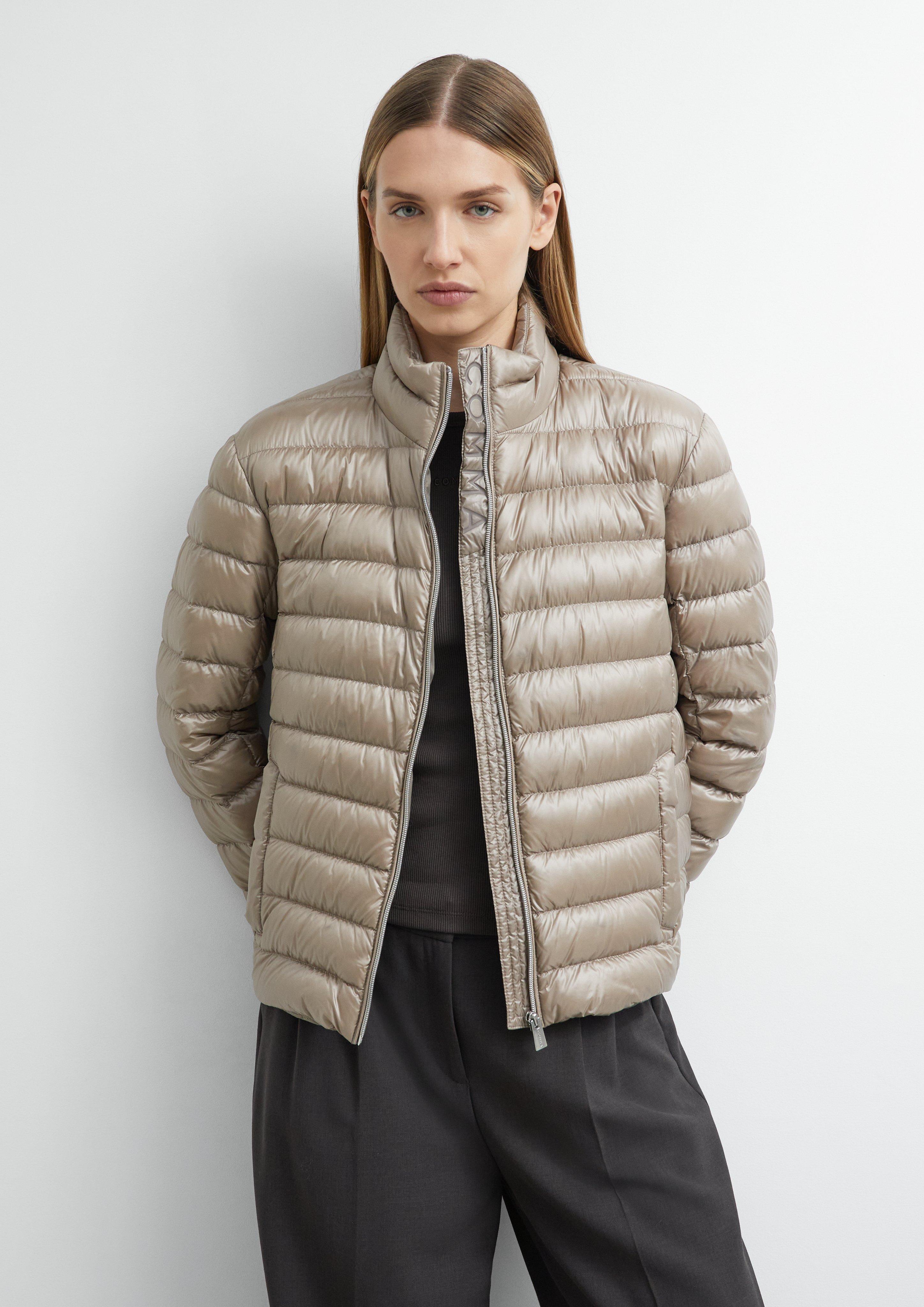 Lightweight down jacket with built-in stuff sack in light brown by COMMA