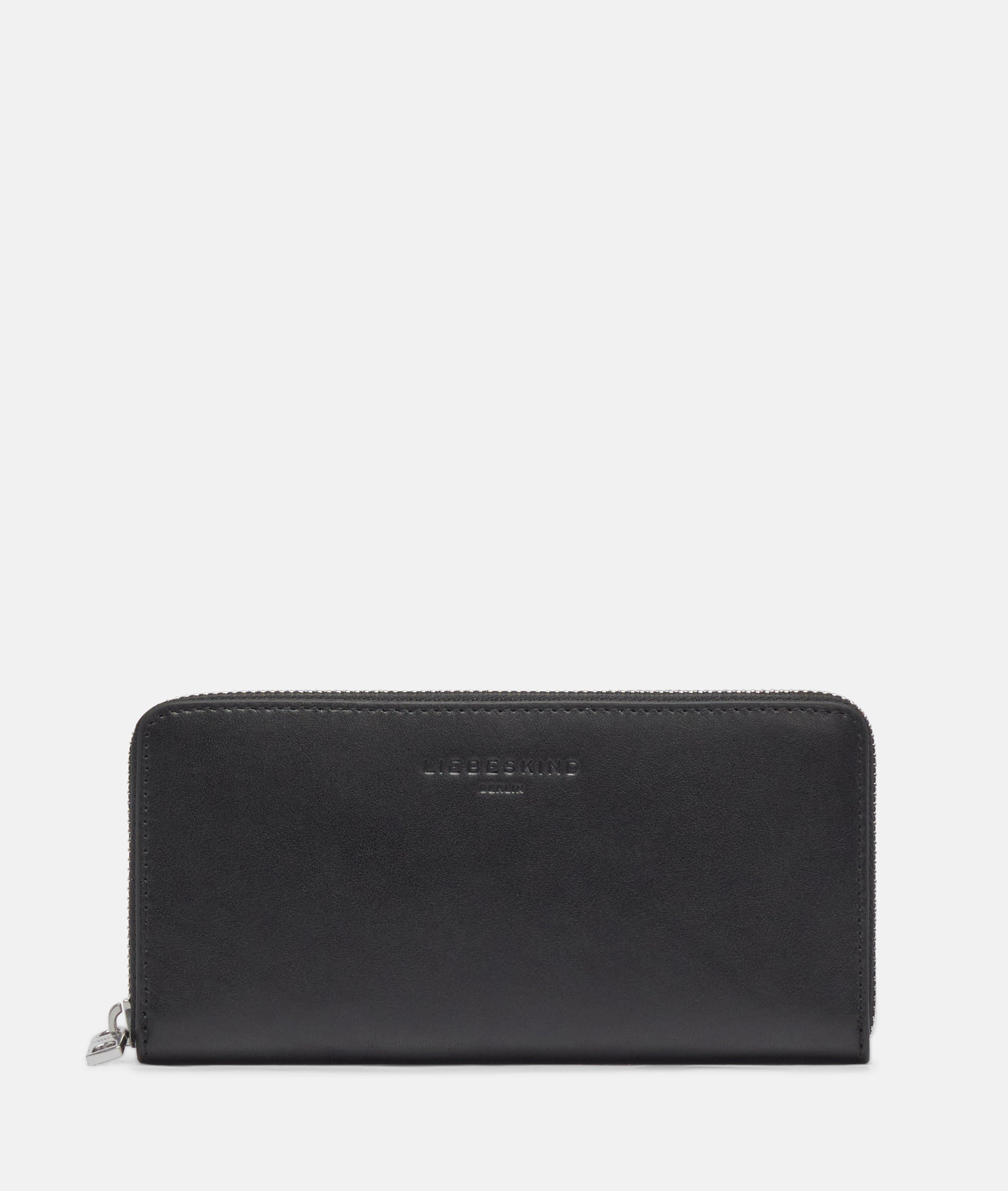 Gigi Geldbörse L in schwarz, beige & blau