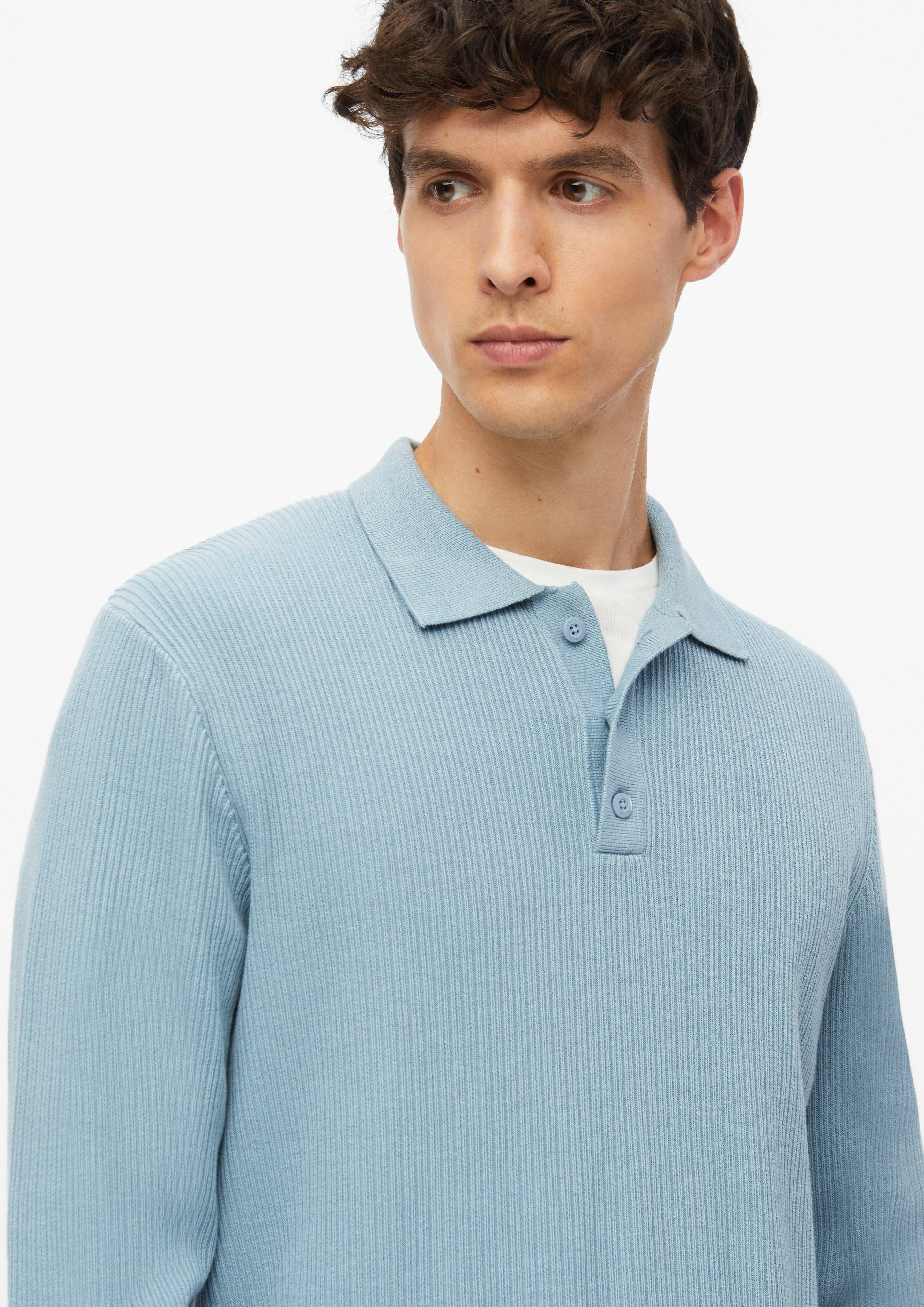 Hommes Polo en maille côtelée 100 % coton en bleu de s.Oliver