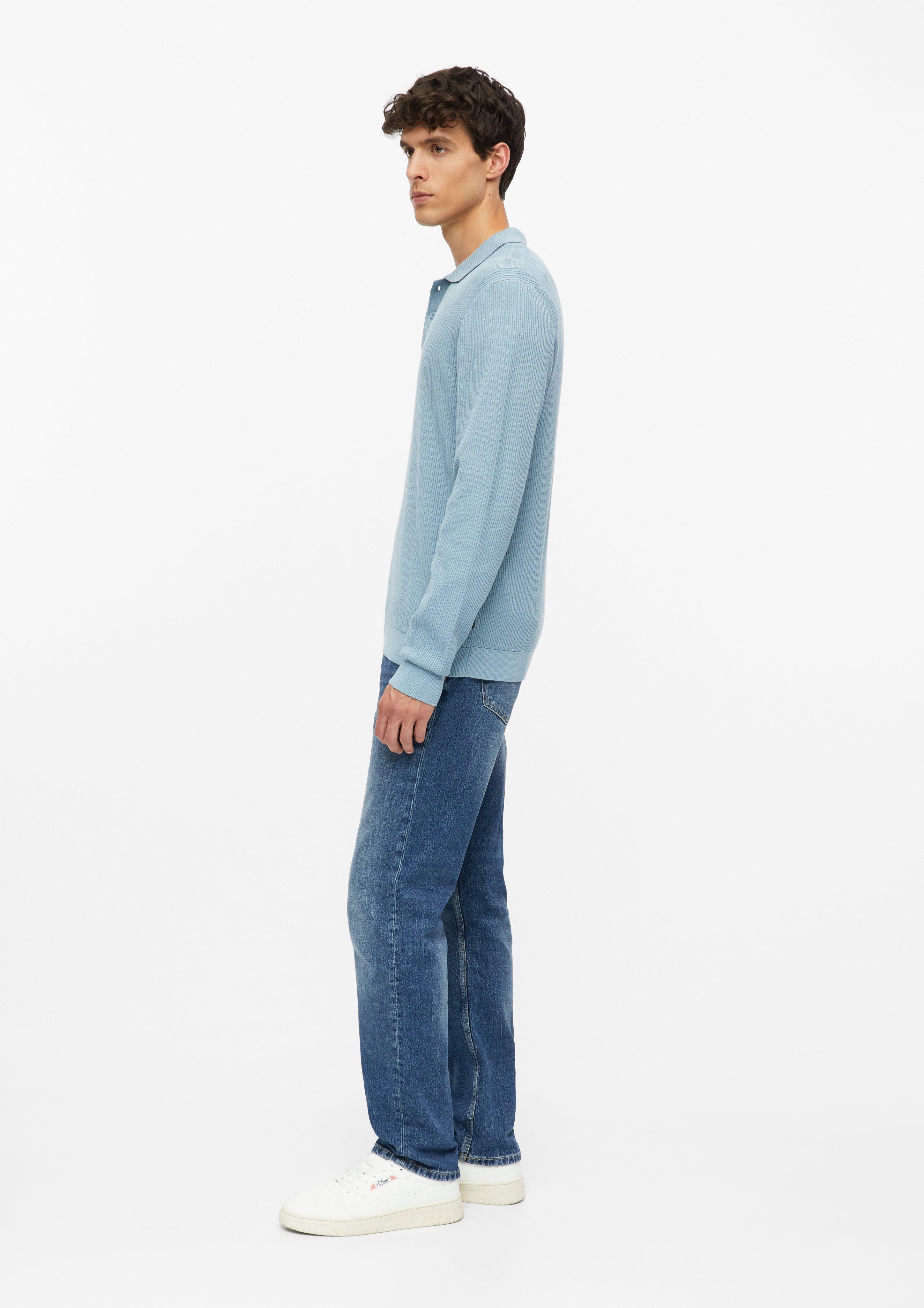 Hommes Polo en maille côtelée 100 % coton en bleu de s.Oliver
