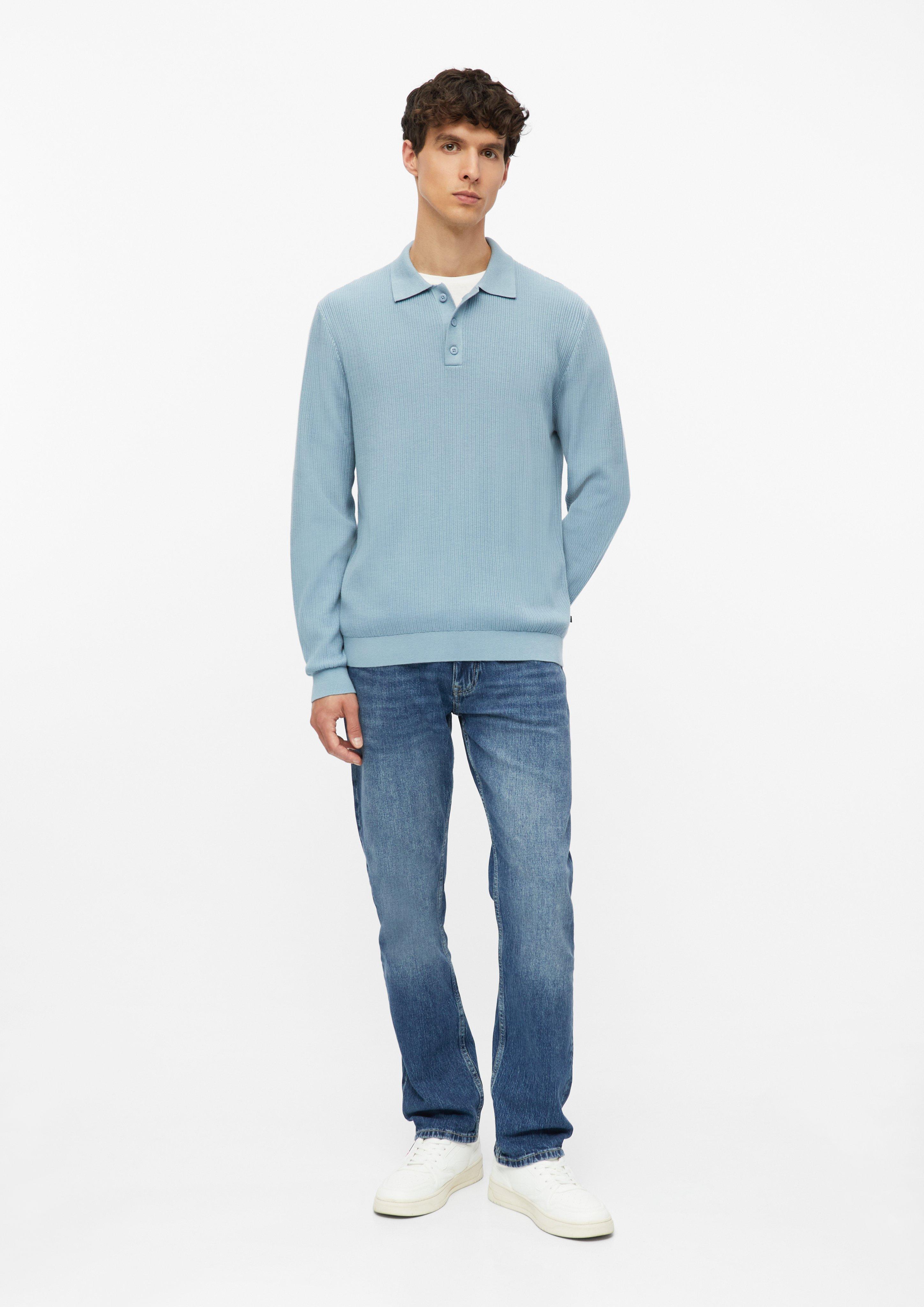 Hommes Polo en maille côtelée 100 % coton en bleu de s.Oliver