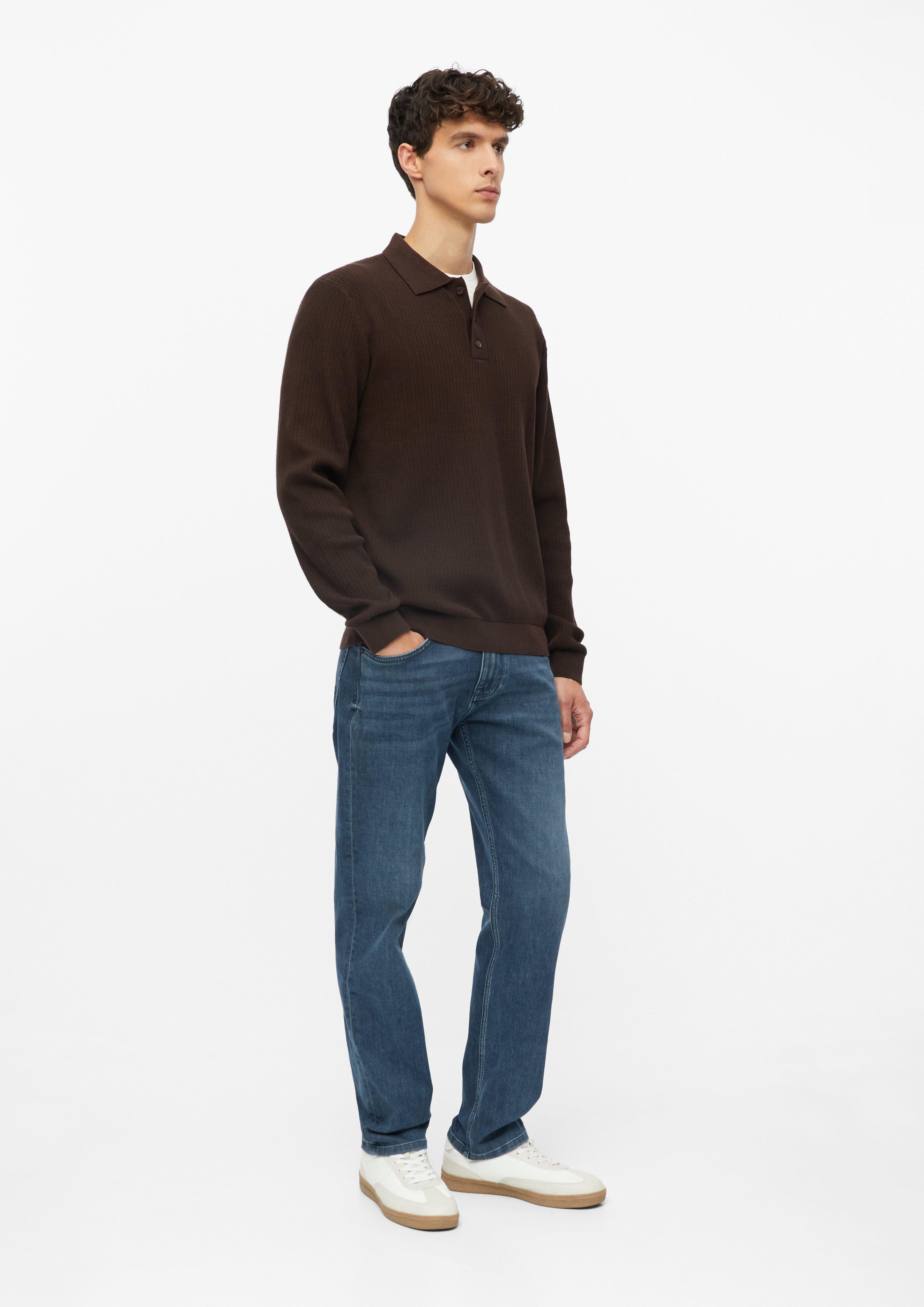 Hommes Polo en maille côtelée 100 % coton en brun de s.Oliver