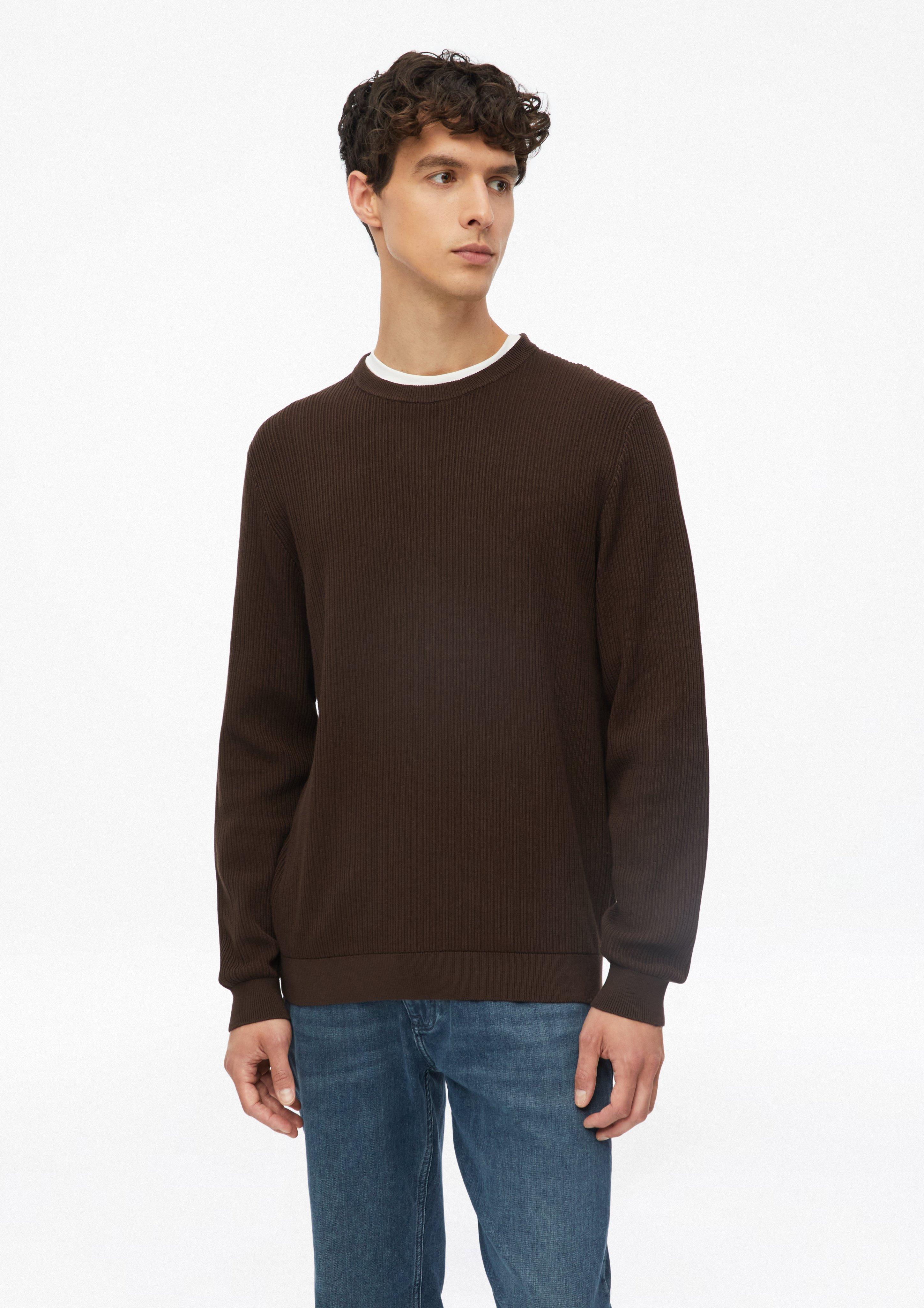 Baumwollpullover mit Rippstruktur in Farbe dunkelbraun von s.Oliver