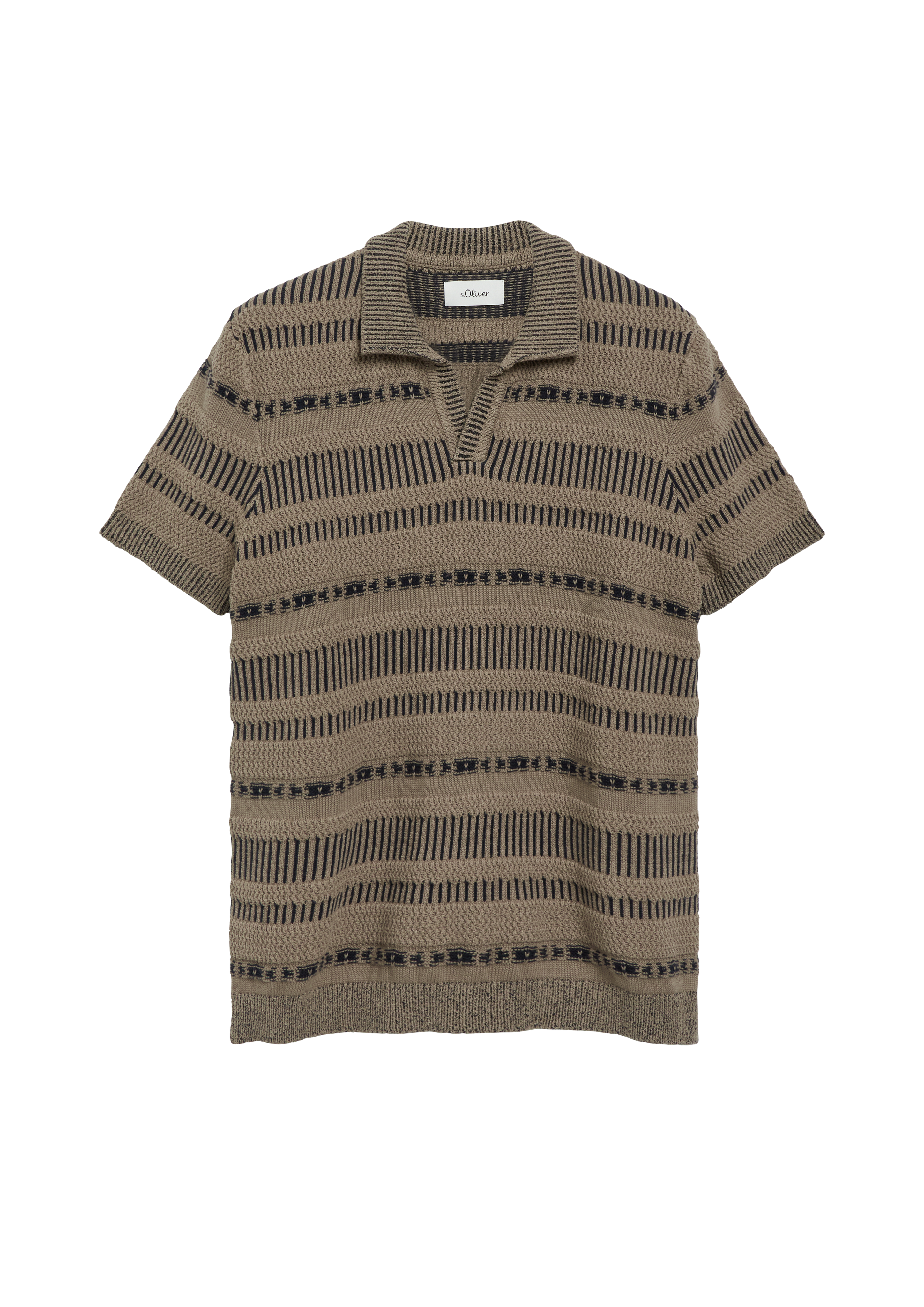 Strickpolo mit Jacquard-Ringel