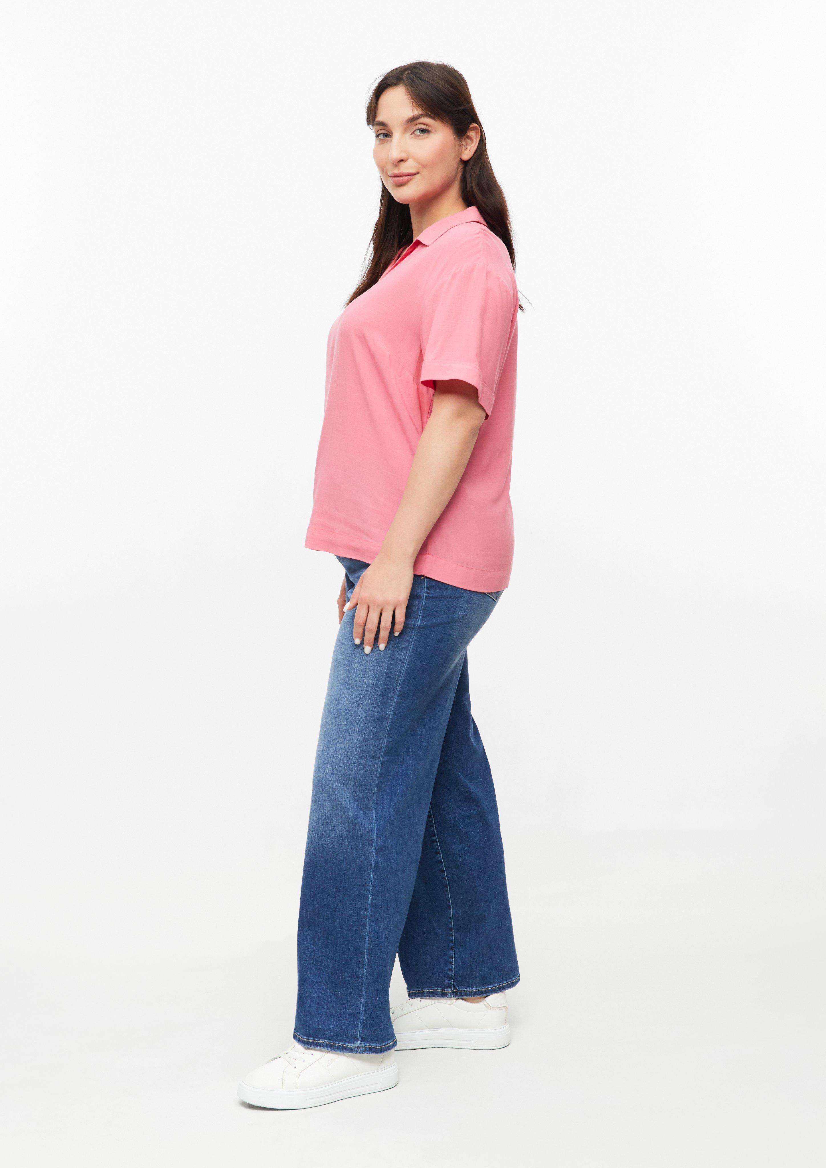 Ženske Viskozna bluza s prirezanimi rameni v barvi pink od s.Oliver CURVE