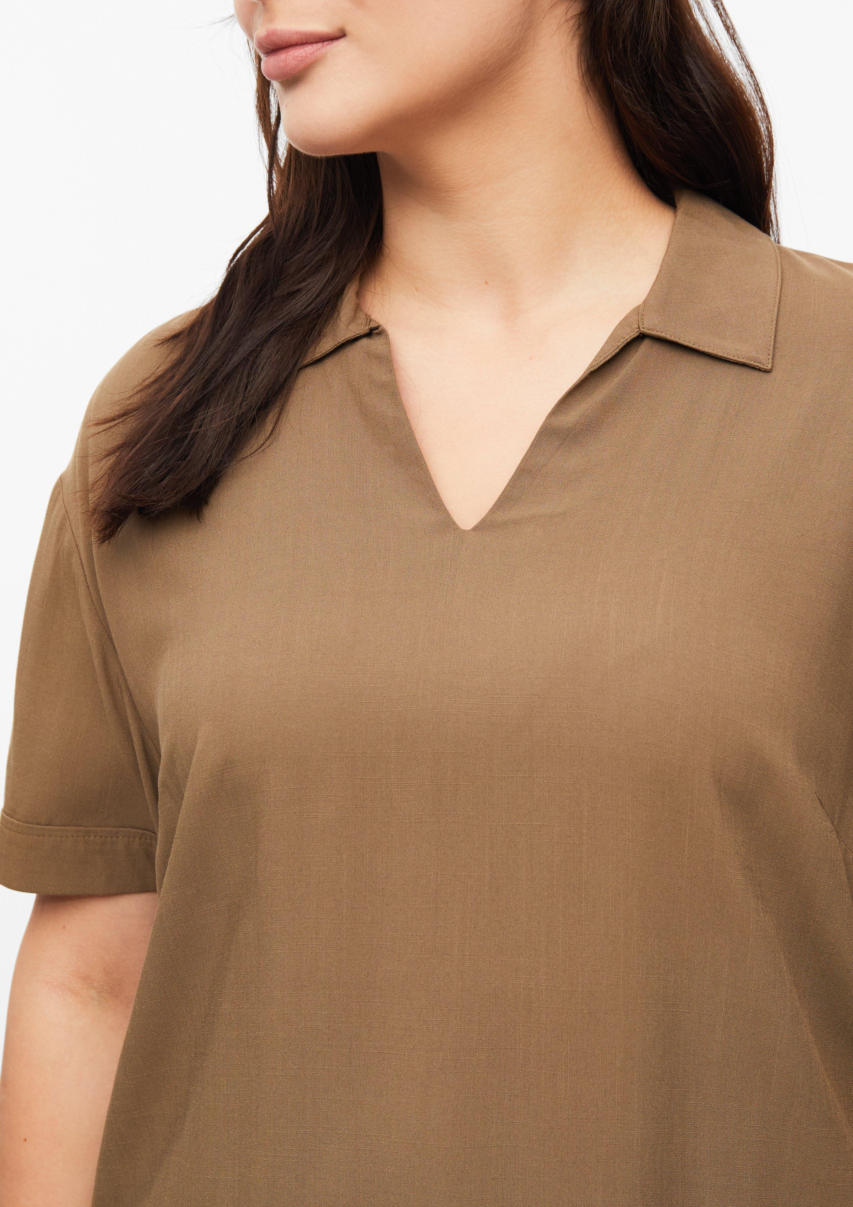 Femmes Blouse en viscose avec épaules recoupées en brun de s.Oliver CURVE