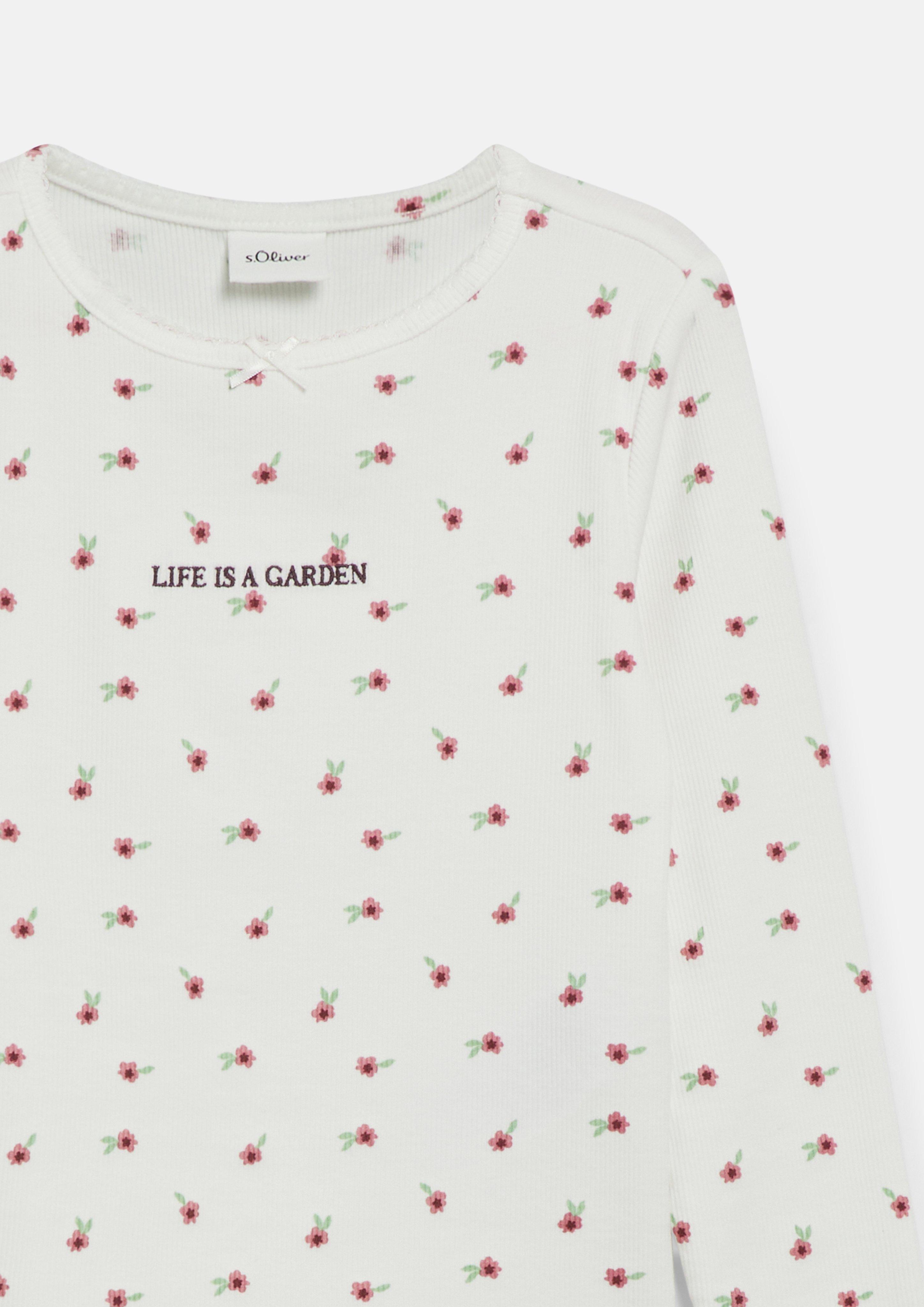 Kinder Langarmshirt im Slim Fit mit Stickerei in weiß von s.Oliver
