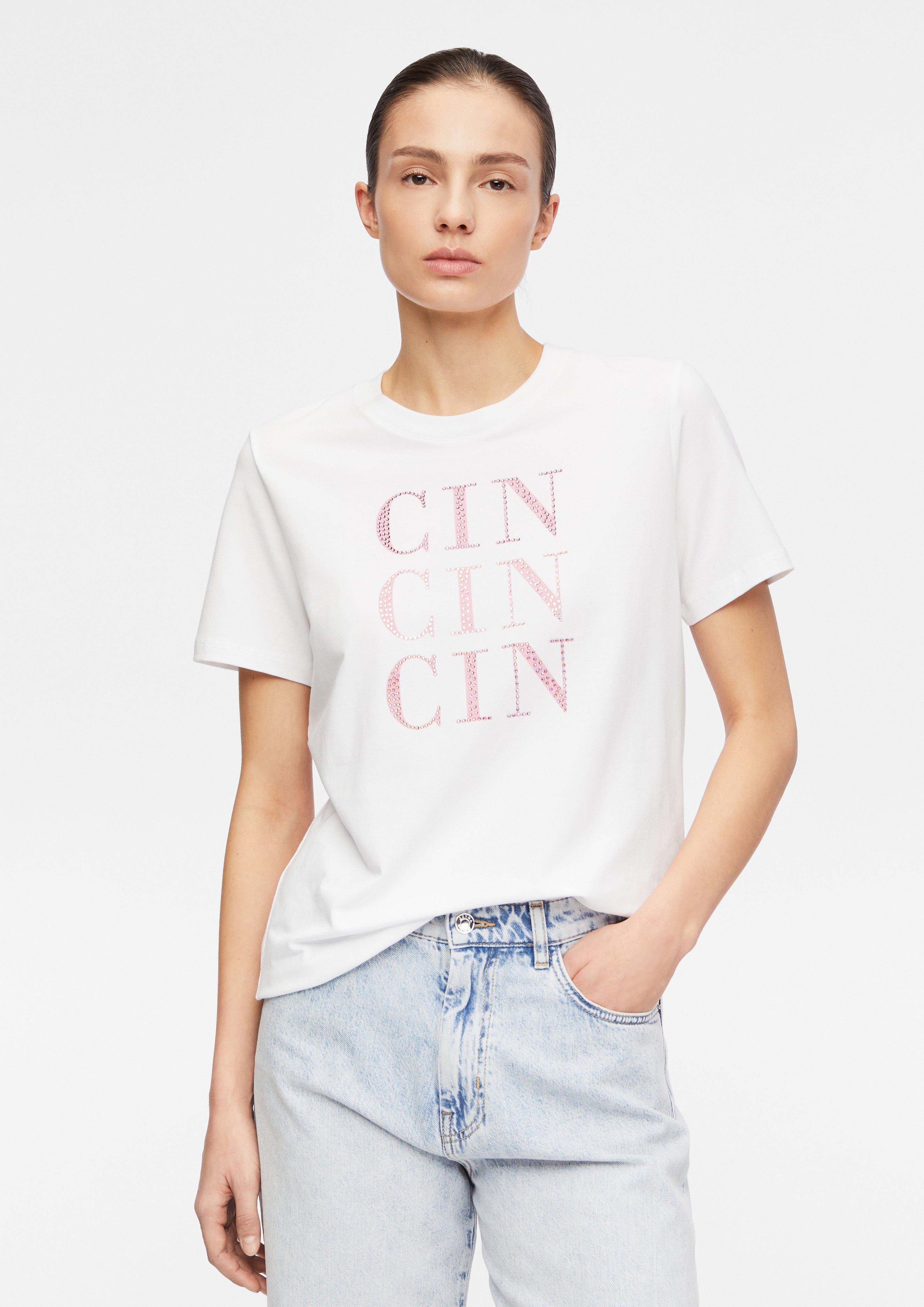 T-shirt avec artwork et pierres scintillantes en  de COMMA