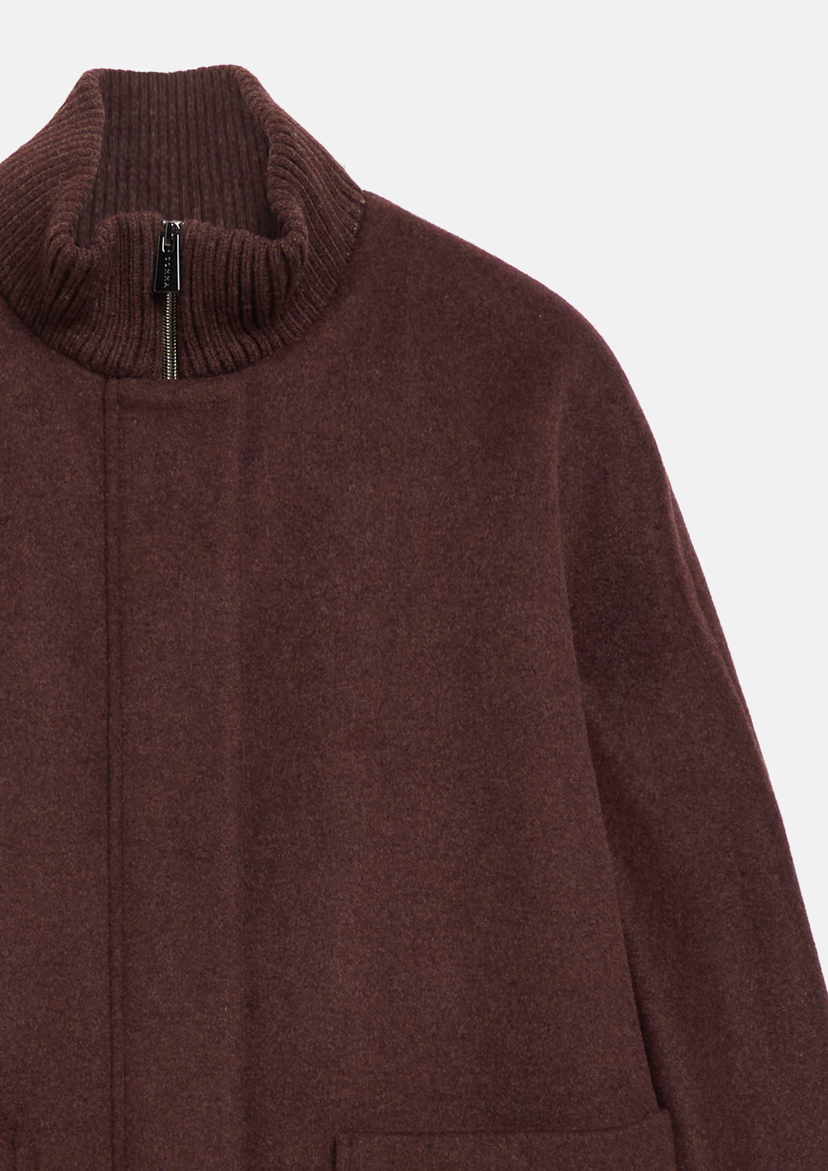 Damen Cape-Mantel aus Wollmix mit Ripp-Details in rot von comma