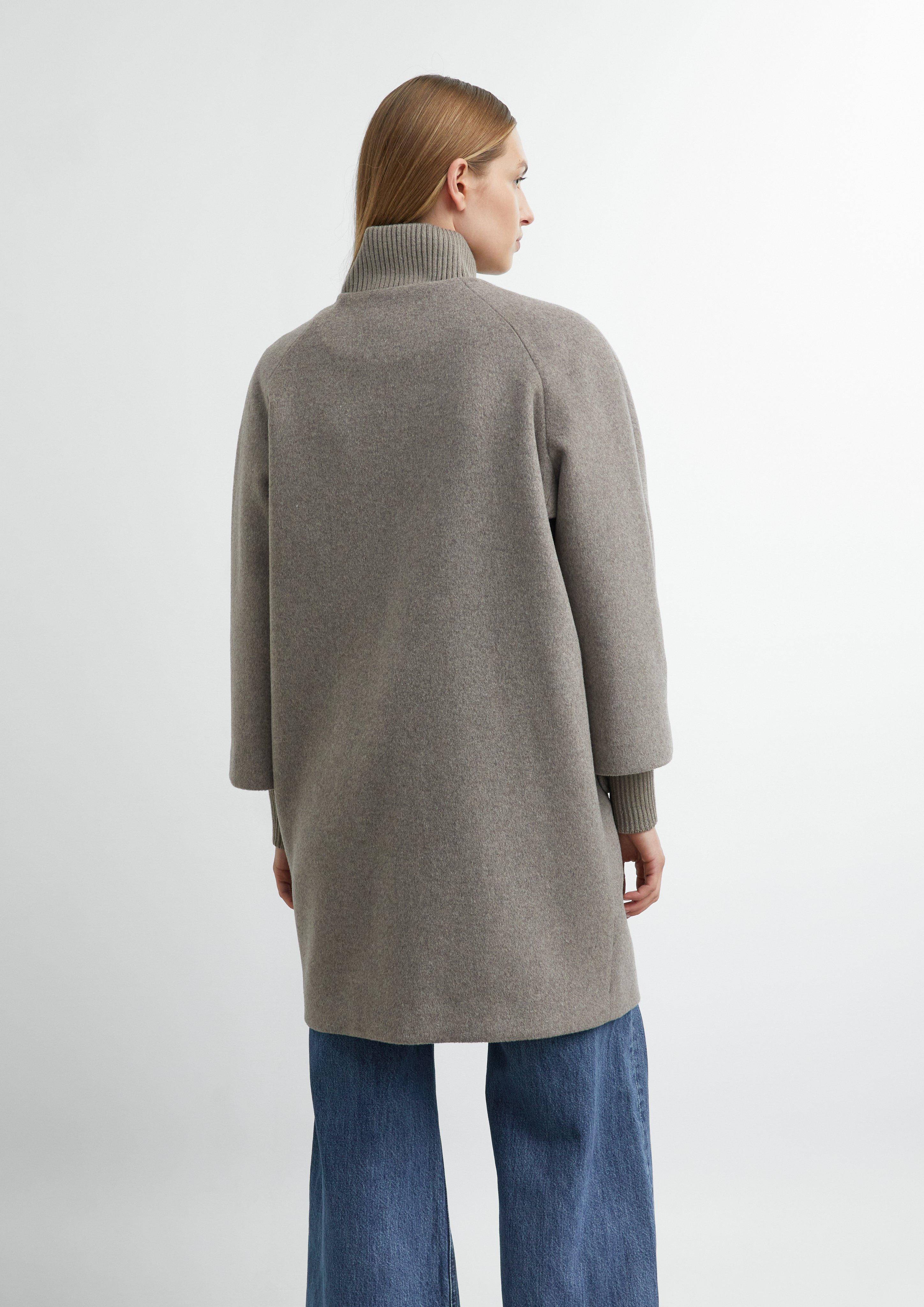 Damen Cape-Mantel aus Wollmix mit Ripp-Details in braun von comma
