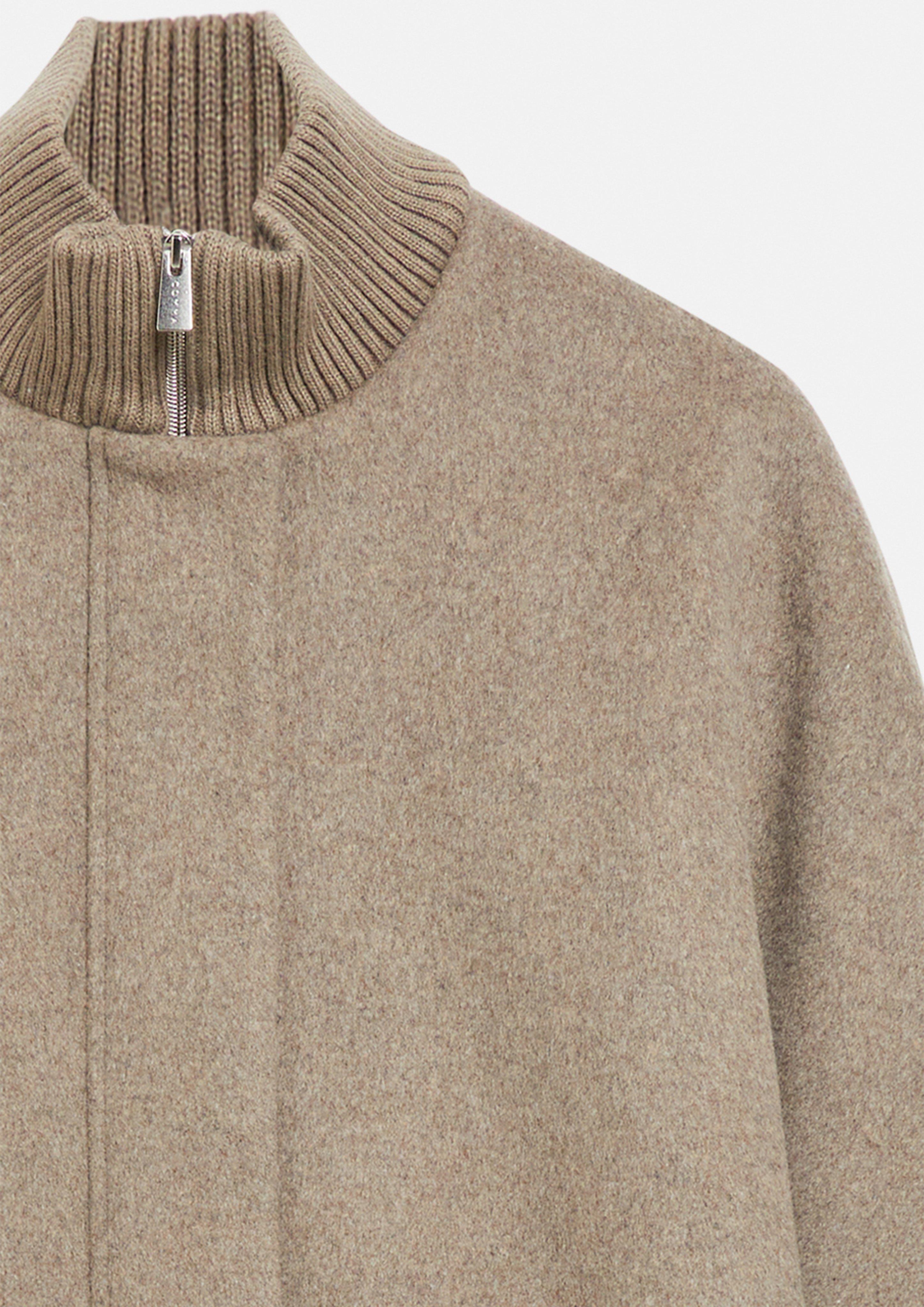 Damen Cape-Mantel aus Wollmix mit Ripp-Details in braun von comma