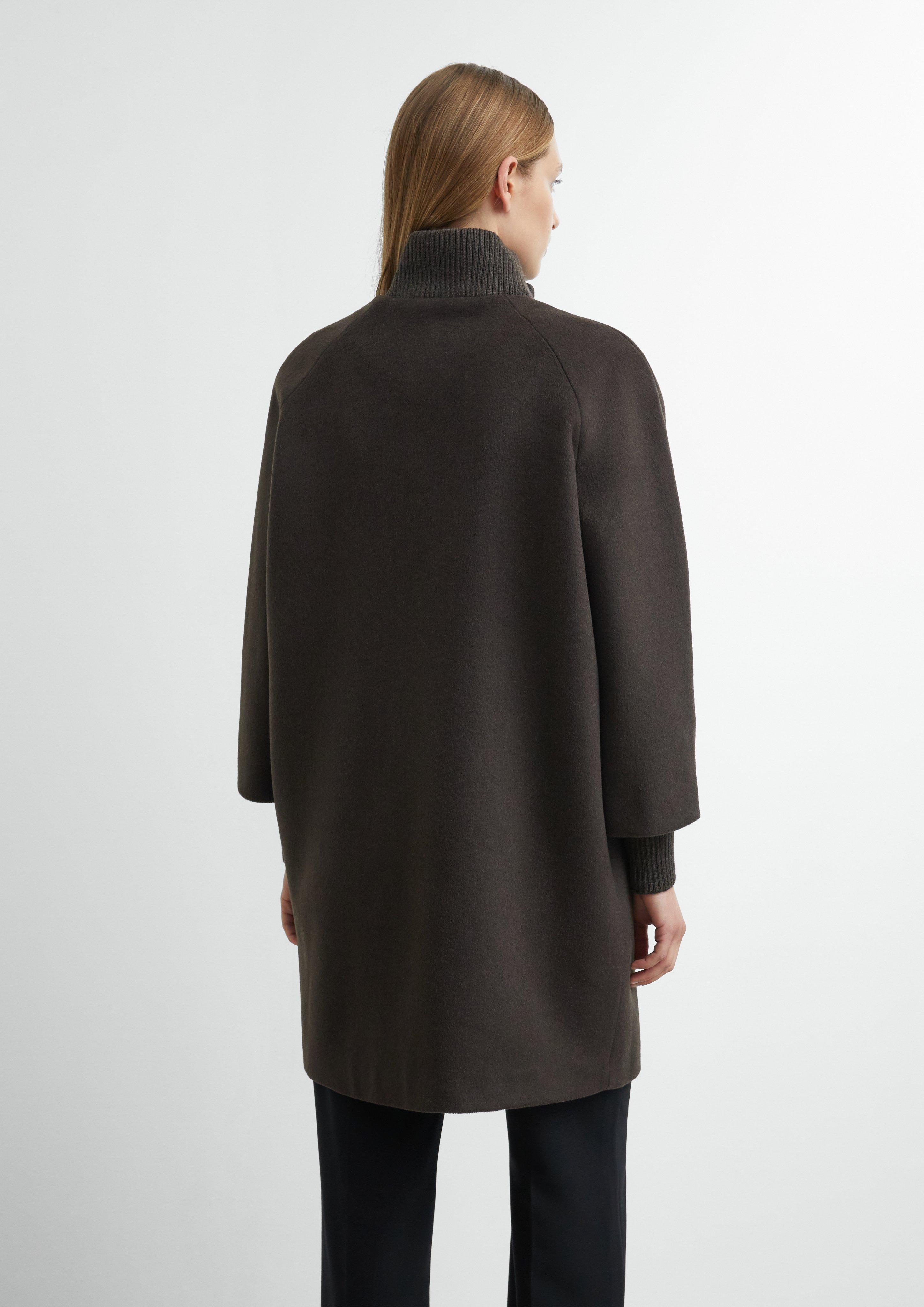 Damen Cape-Mantel aus Wollmix mit Ripp-Details in braun von comma