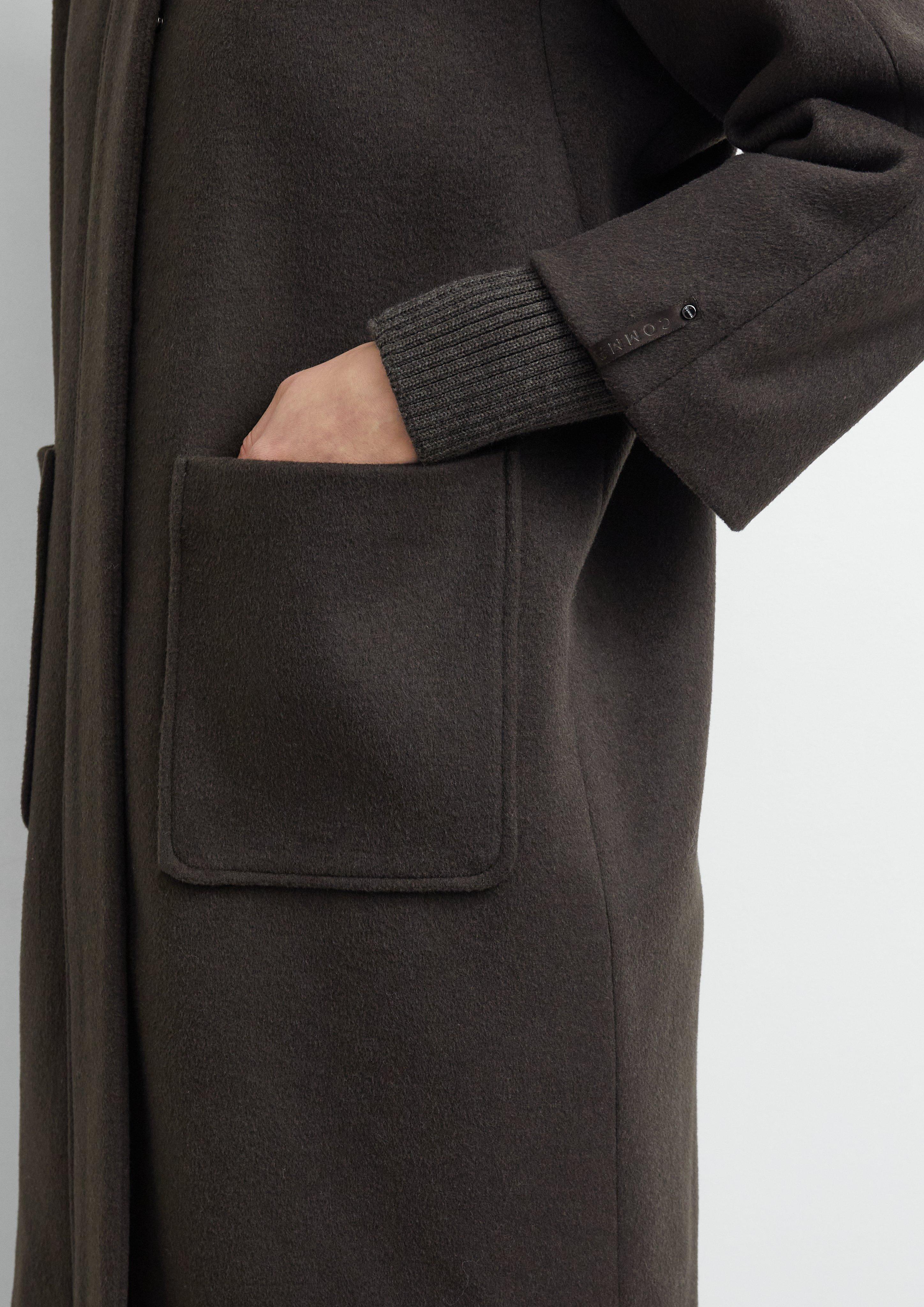 Damen Cape-Mantel aus Wollmix mit Ripp-Details in braun von comma