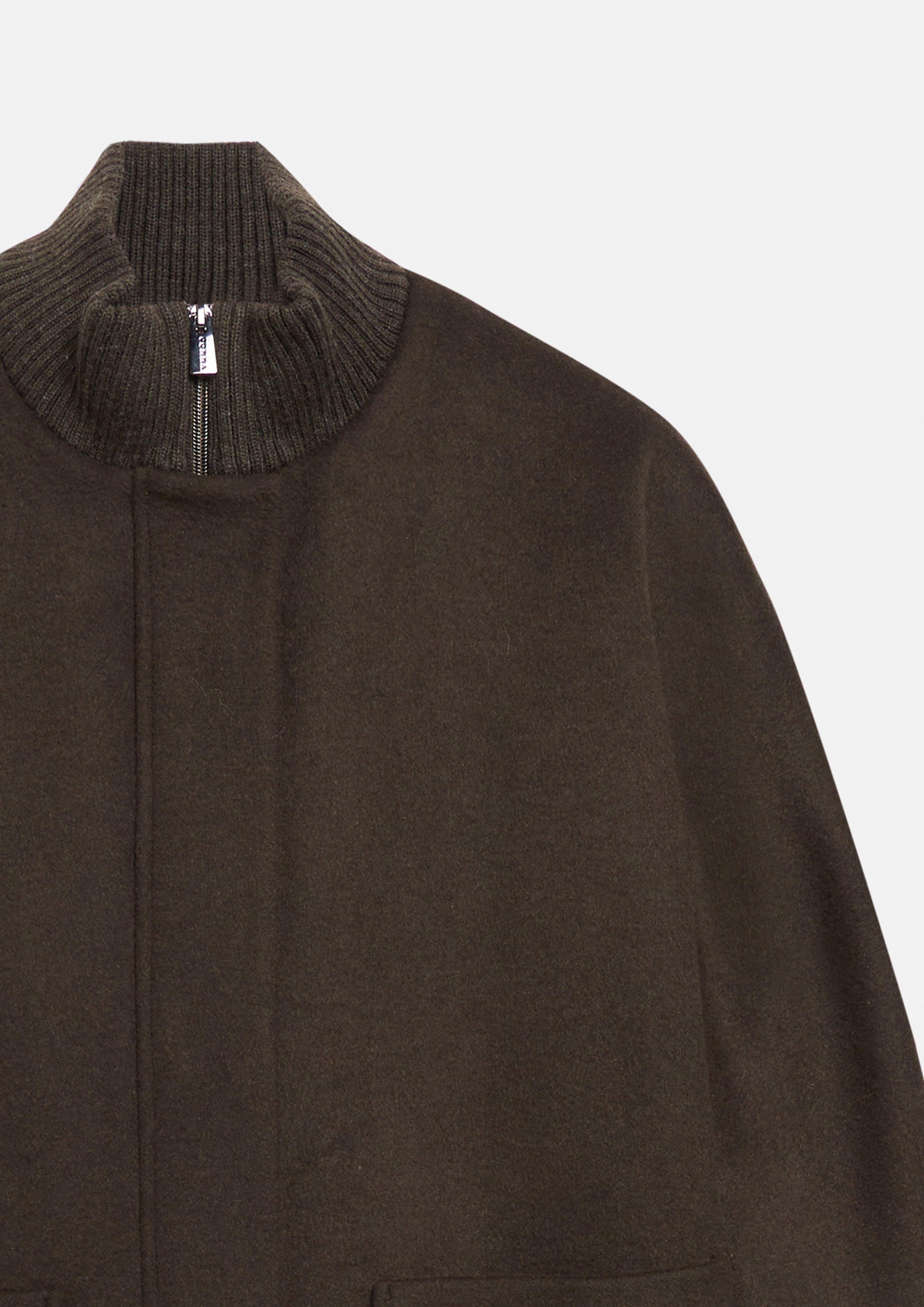 Damen Cape-Mantel aus Wollmix mit Ripp-Details in braun von comma
