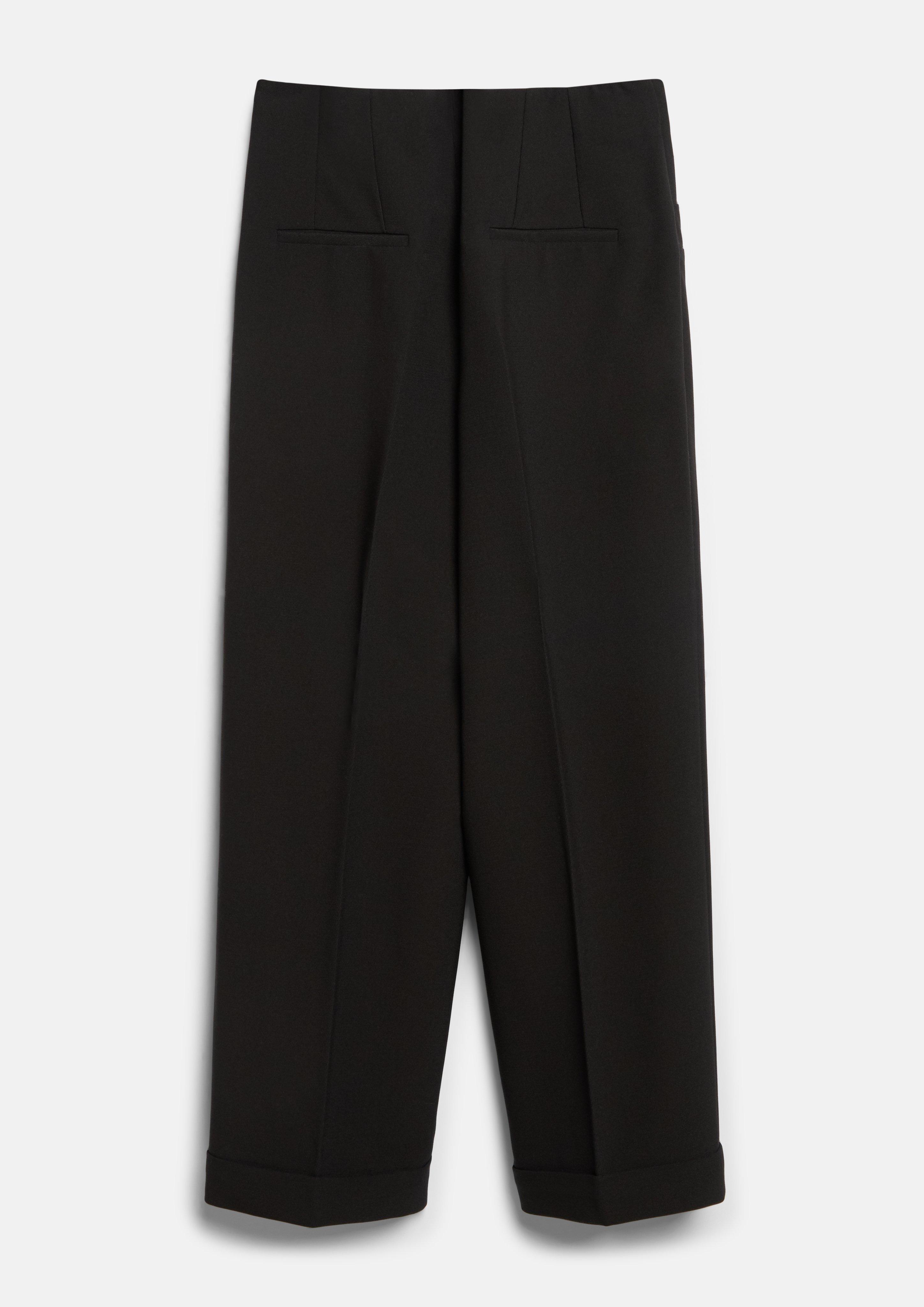 Damen Ankle-Hose mit High Rise und Bundfalte in schwarz von s.Oliver BLACK LABEL