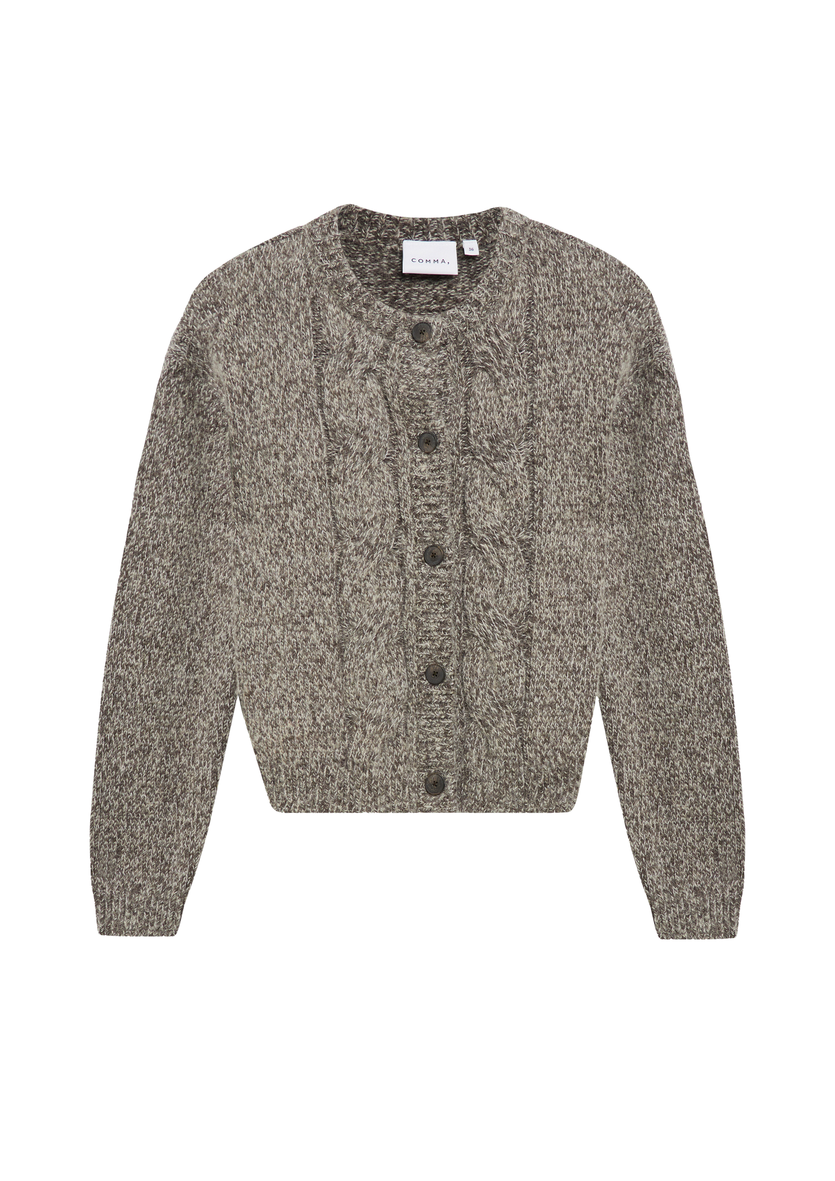 Mouliné-vest met kabelpatroon