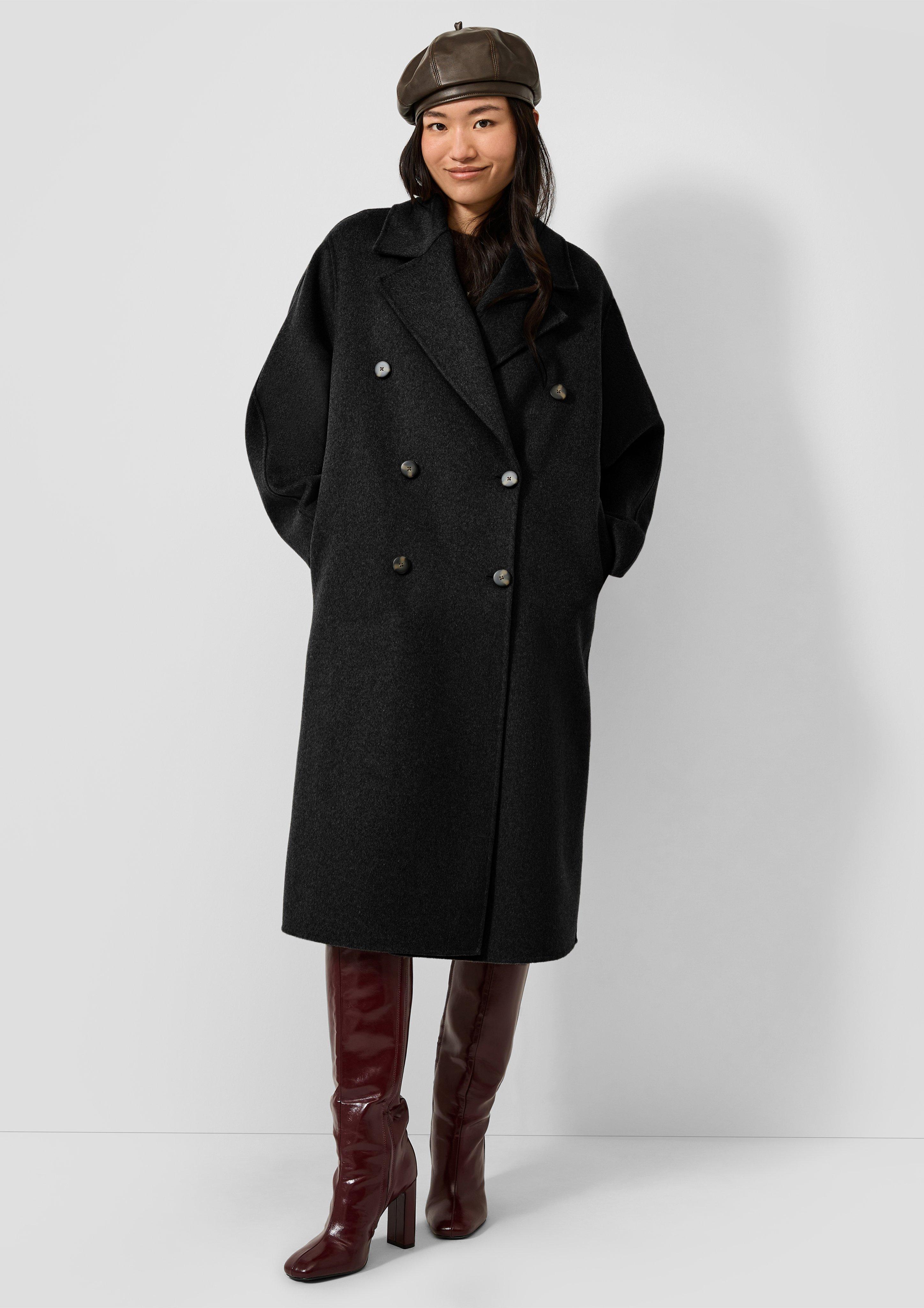 Manteau d'extérieur en noir de QS