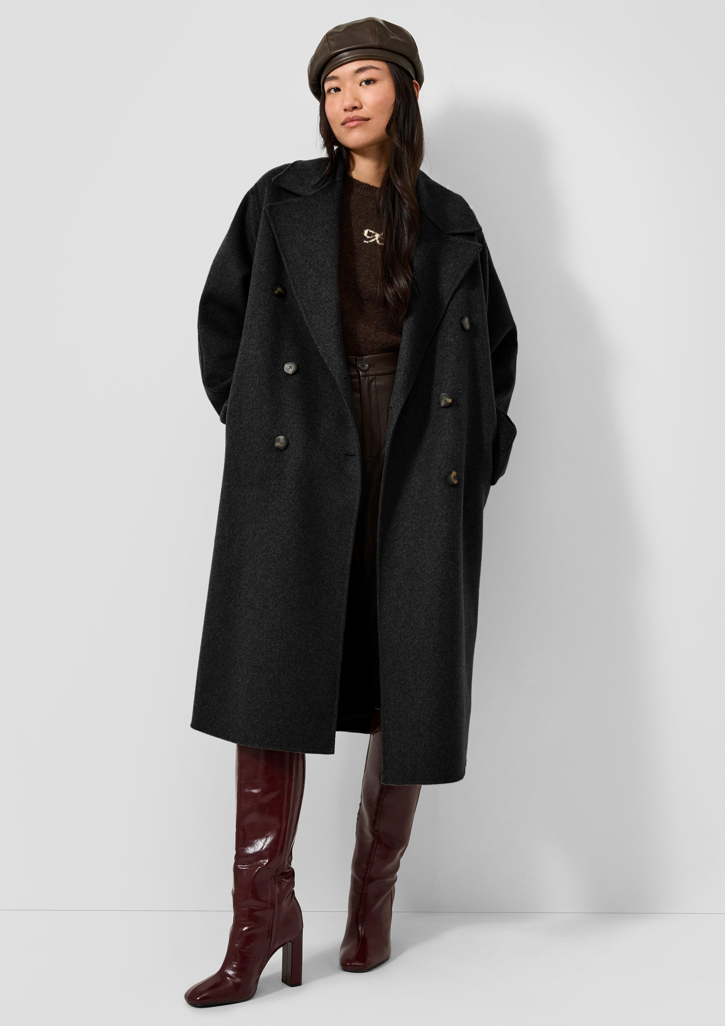 Femmes Manteau d'extérieur en noir de QS