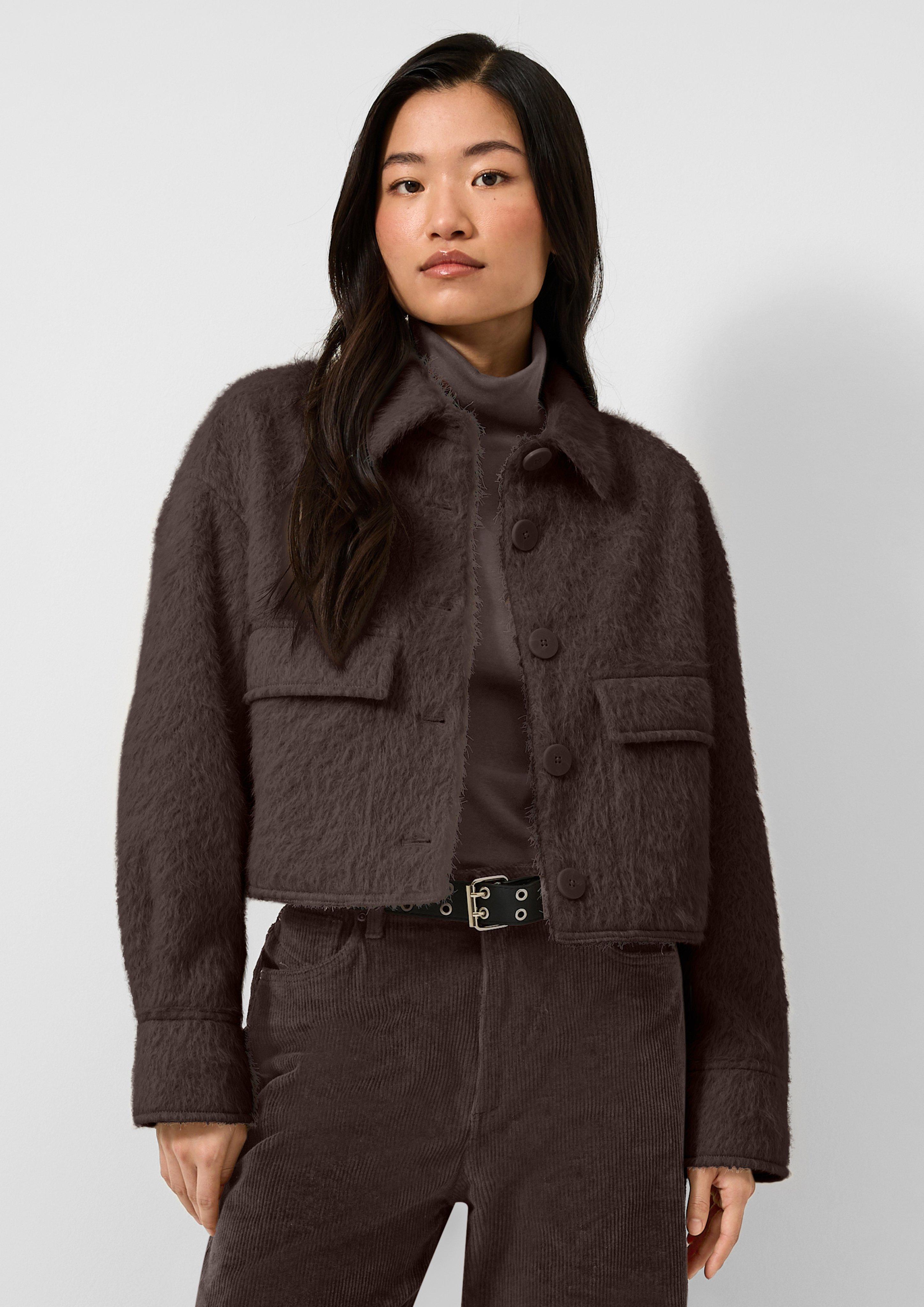 Veste d'extérieur en marron foncé de QS