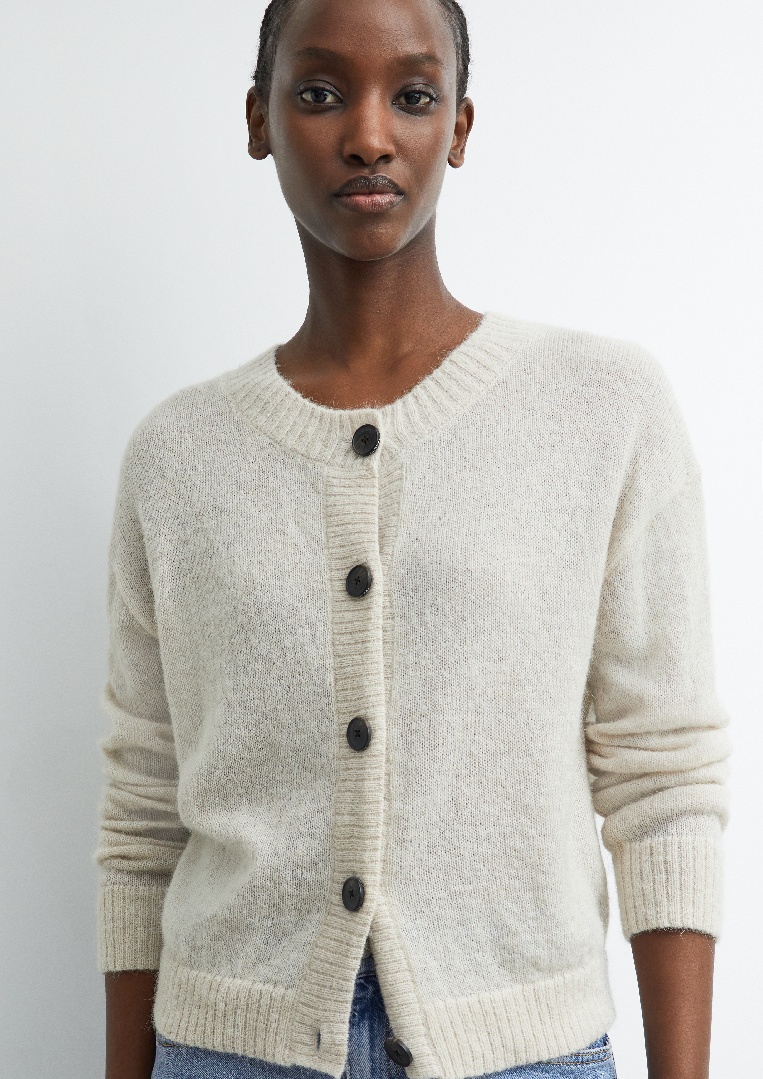 Leichter Cardigan aus Alpakamix in beige von COMMA