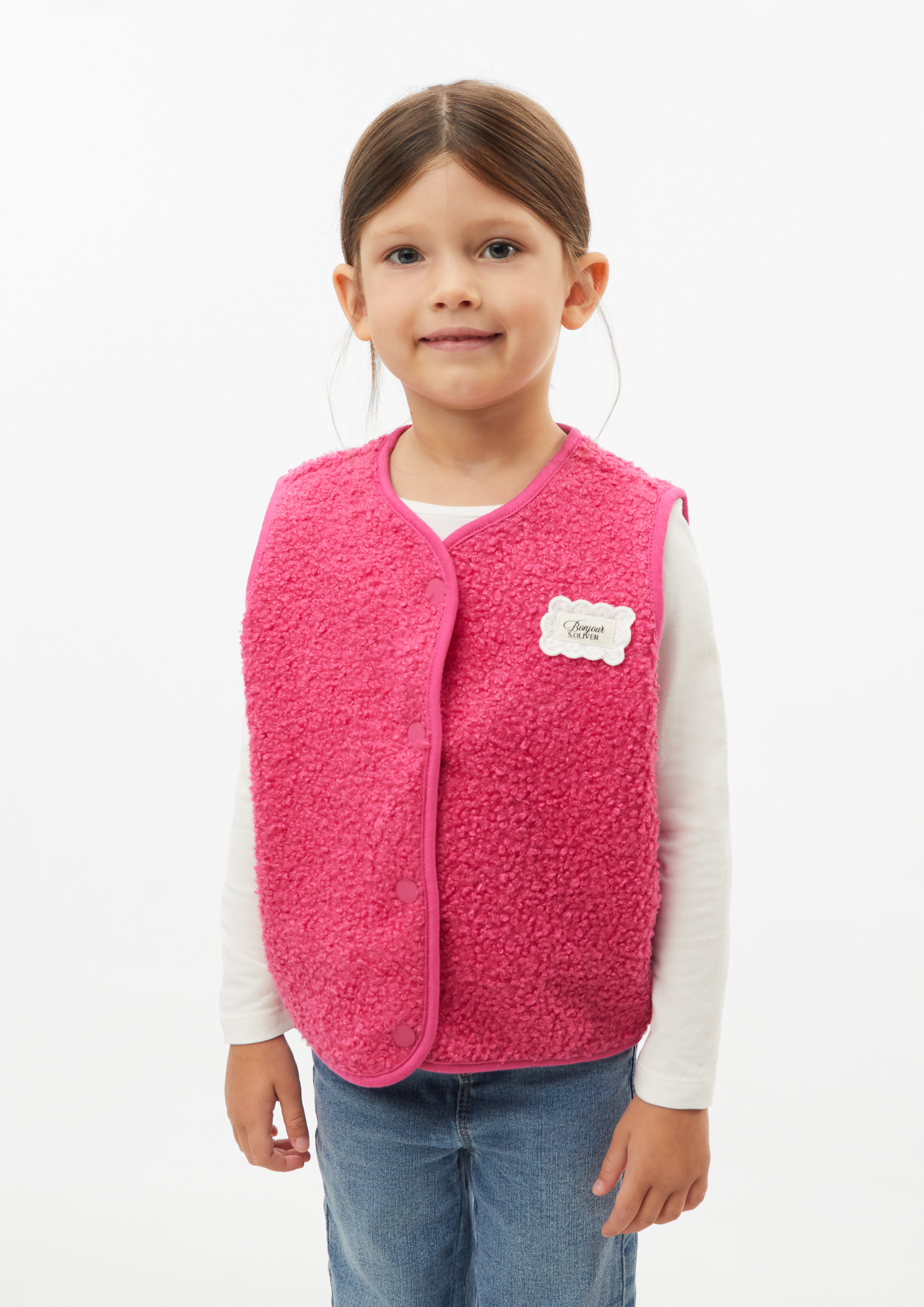 Teddyweste mit Fleece-Innenseite in Farbe pink von s.Oliver