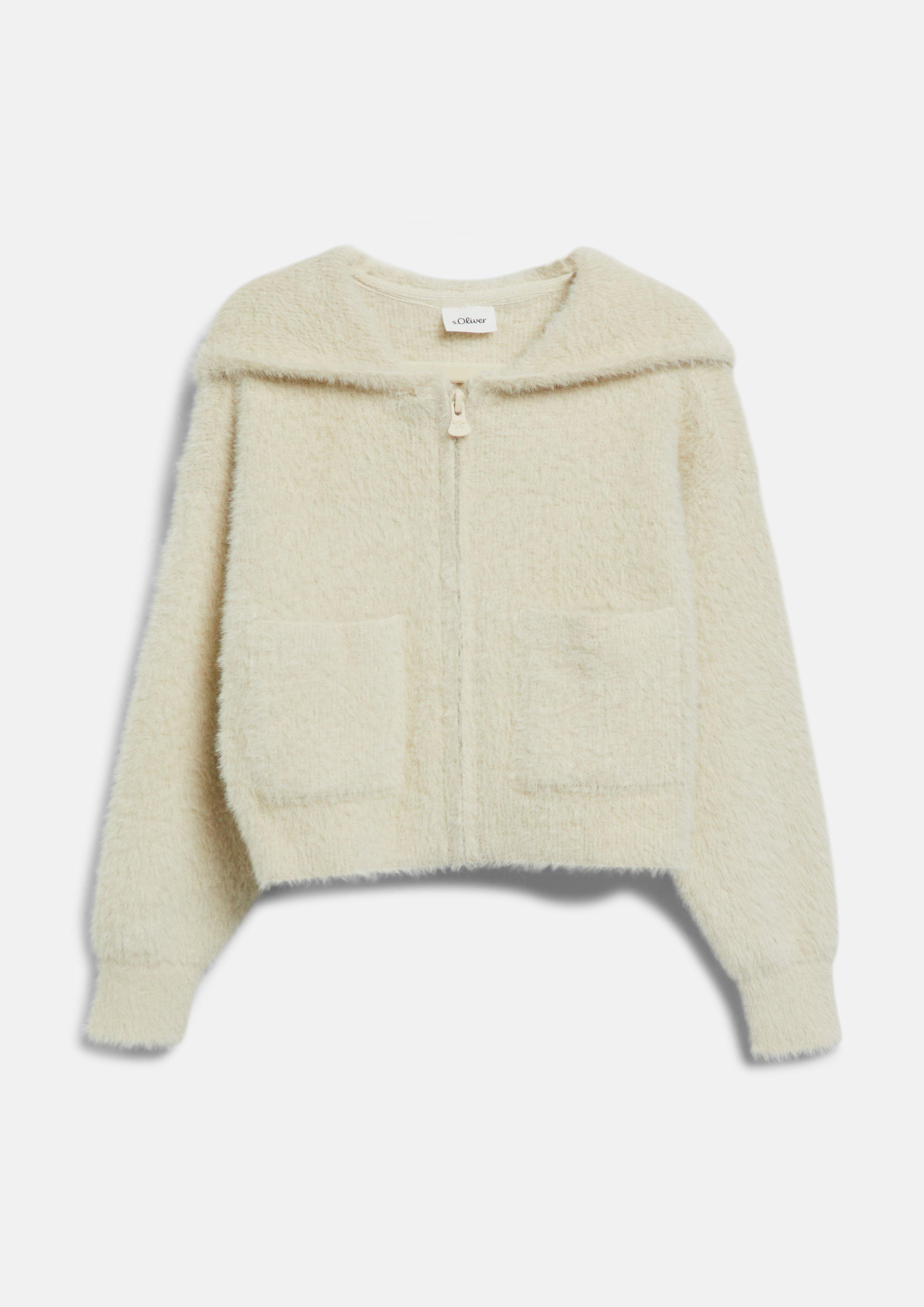 Kinder Flauschige Boxy Strickjacke mit Kapuze in  von s.Oliver