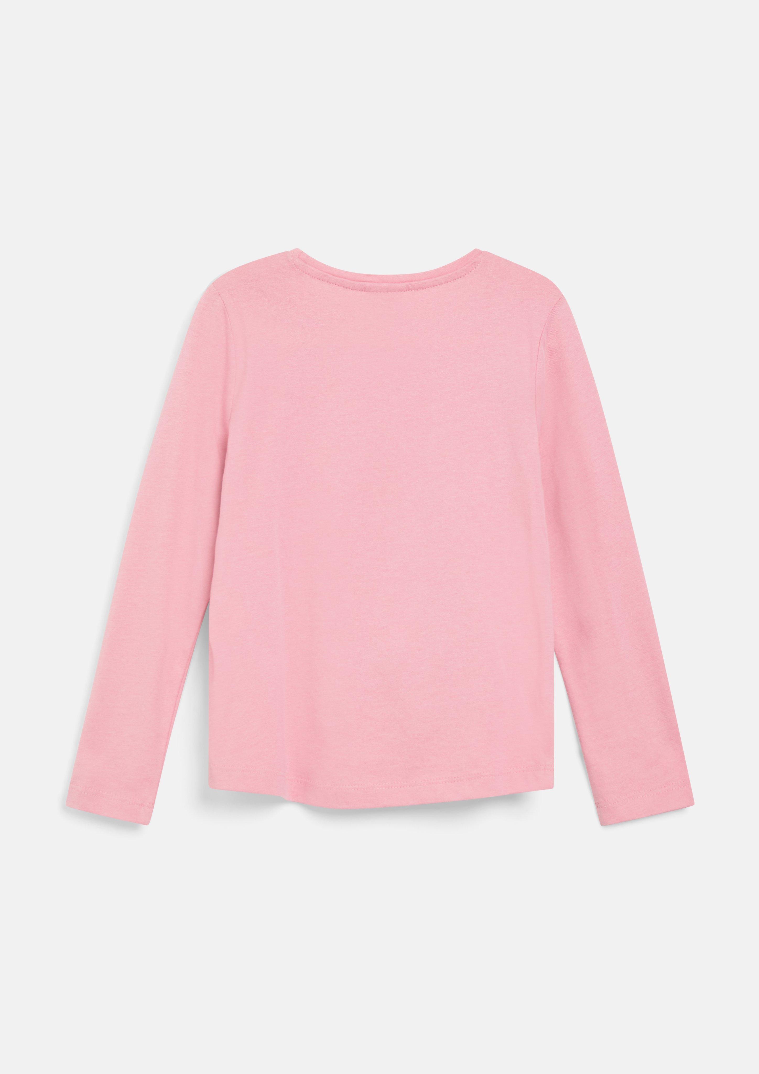 Junior T-shirt à manches longues avec poche appliquée en rose de s.Oliver