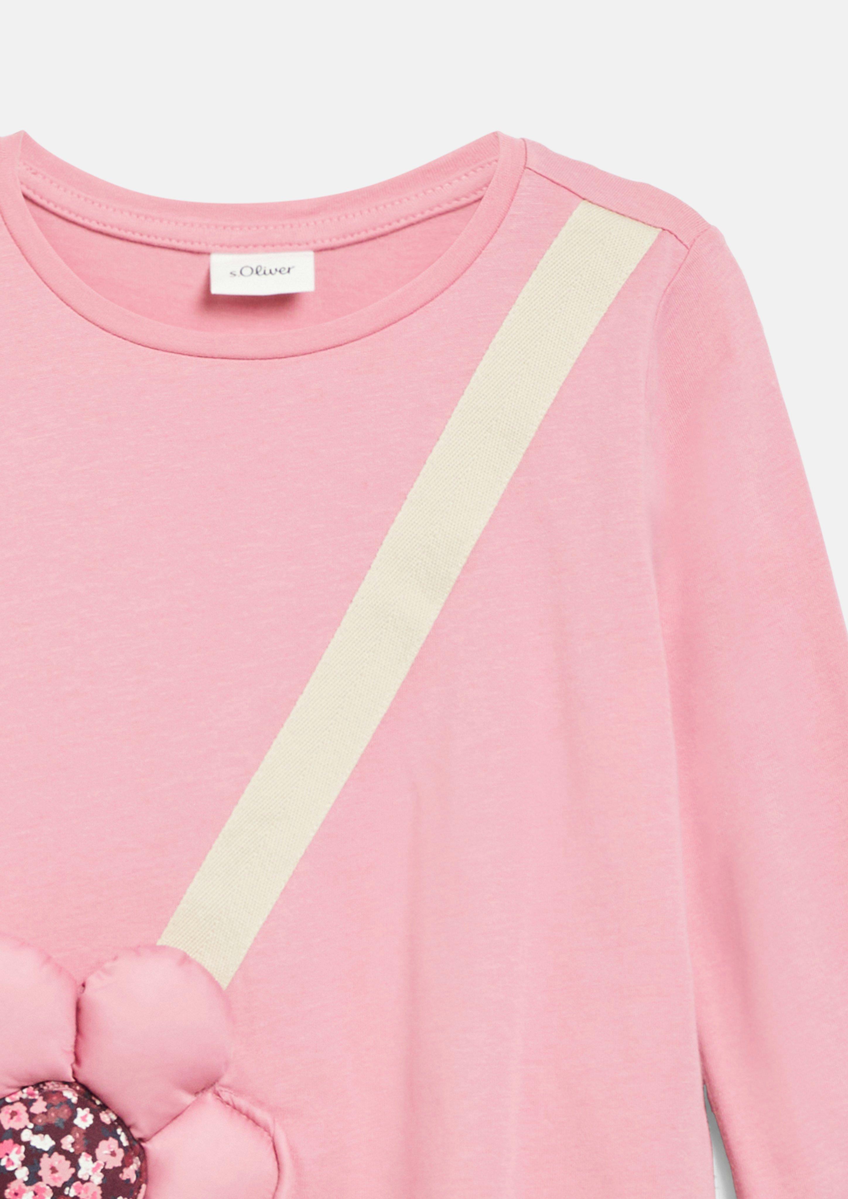 Kinder Longsleeve mit applizierter Tasche in pink von s.Oliver