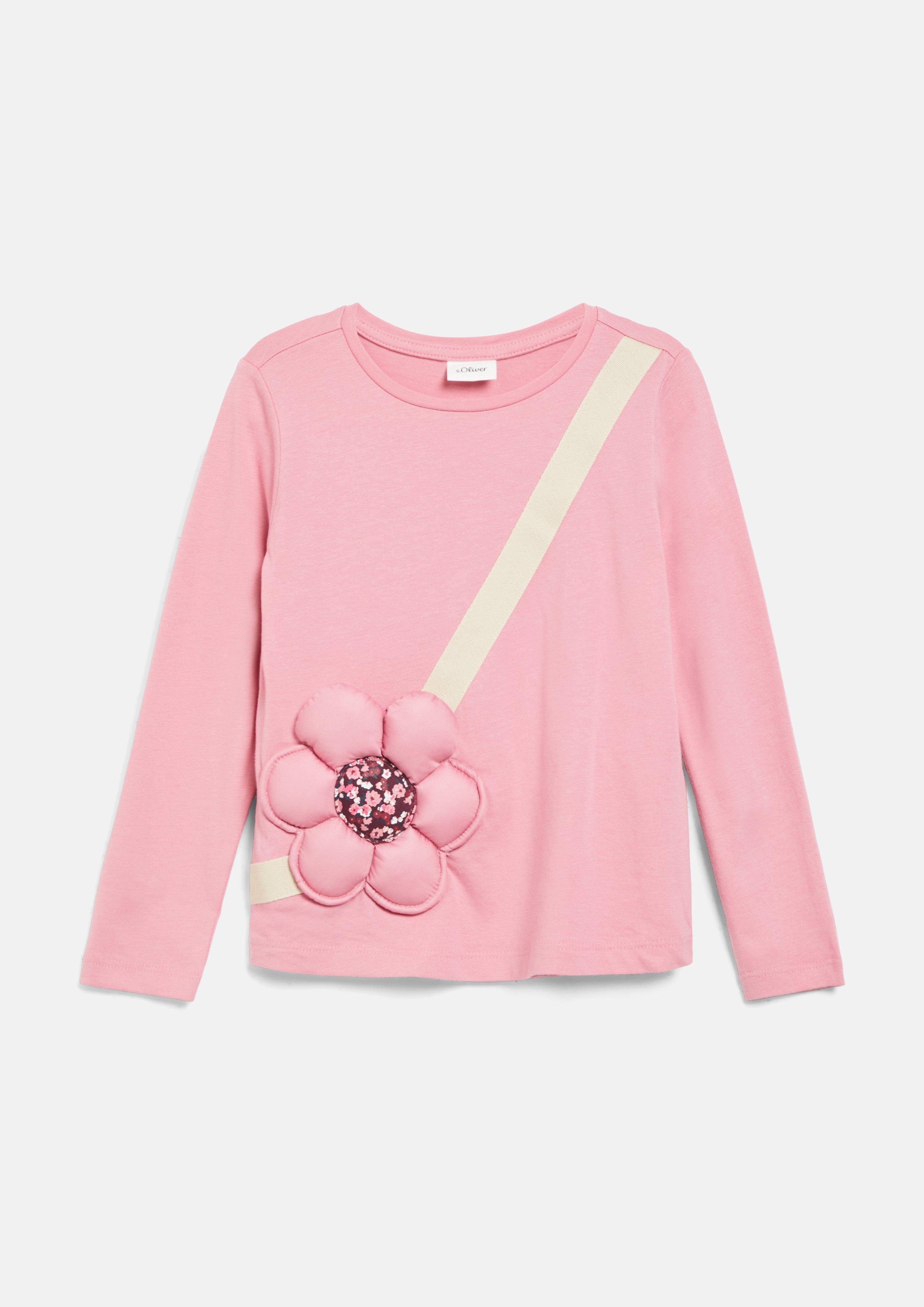 T-shirt à manches longues avec poche appliquée en rose de s.Oliver