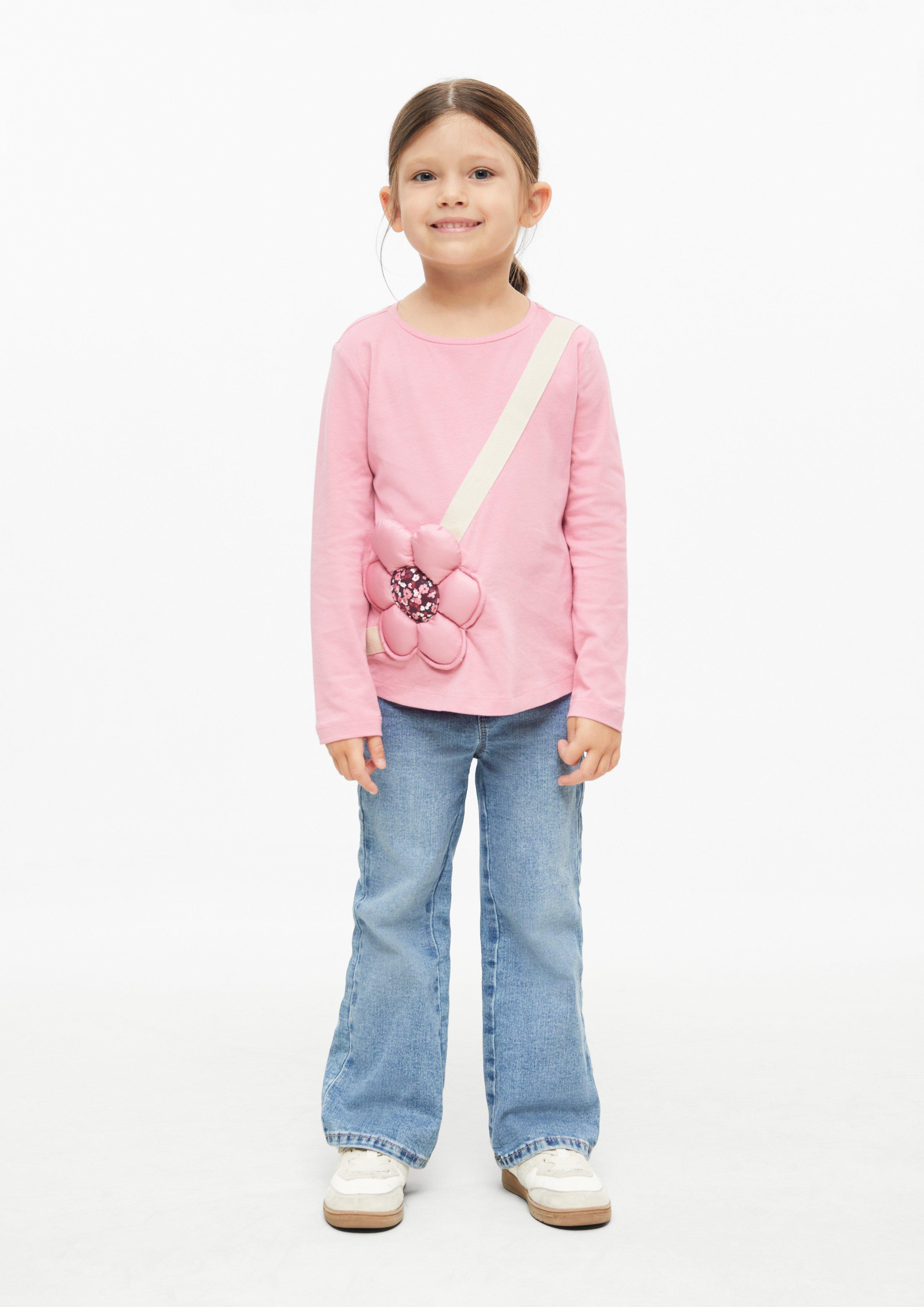 Kinder Longsleeve mit applizierter Tasche in pink von s.Oliver