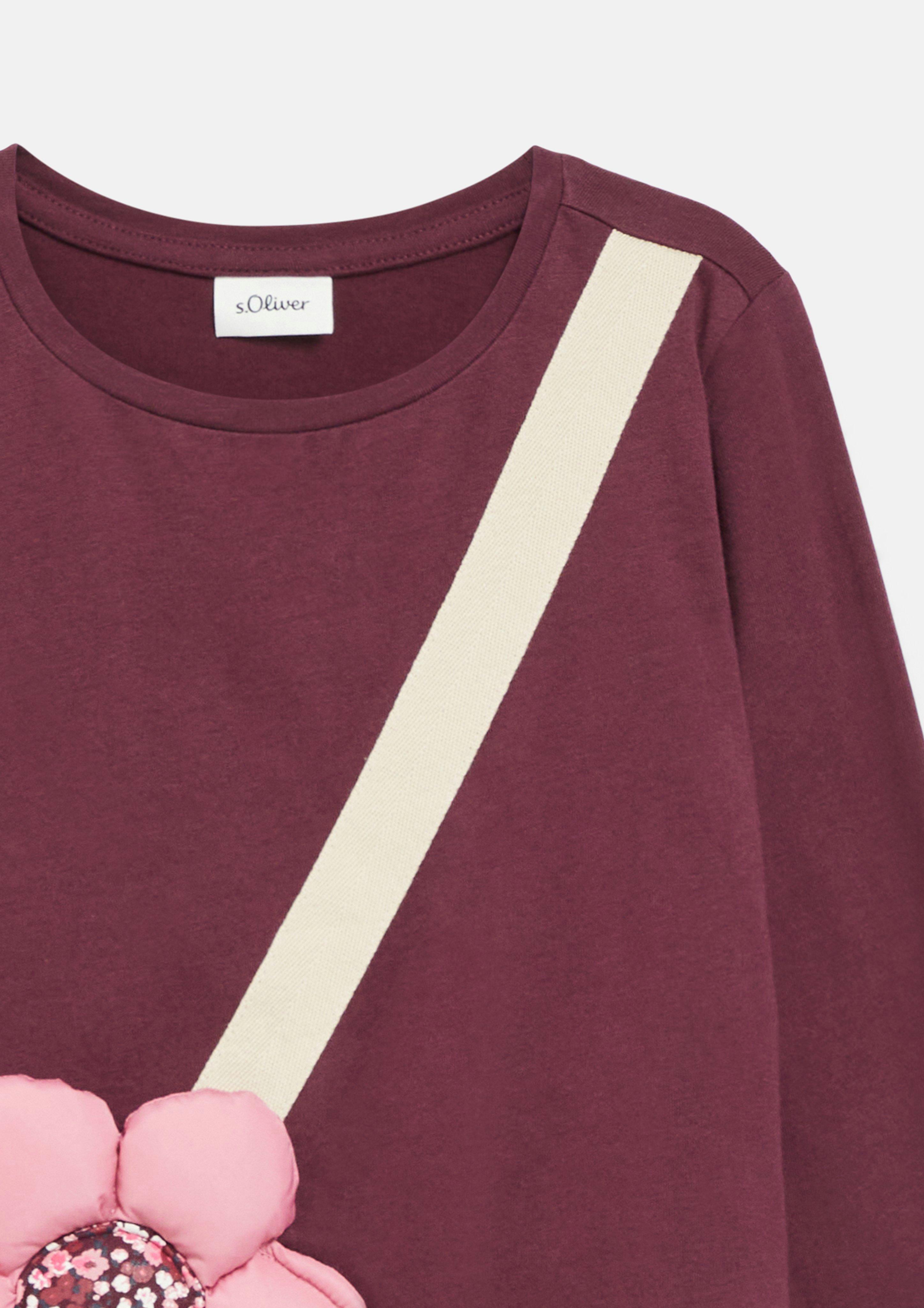 Kids Long-sleeve shirt with an appliquéd pocket in red by s.Oliver