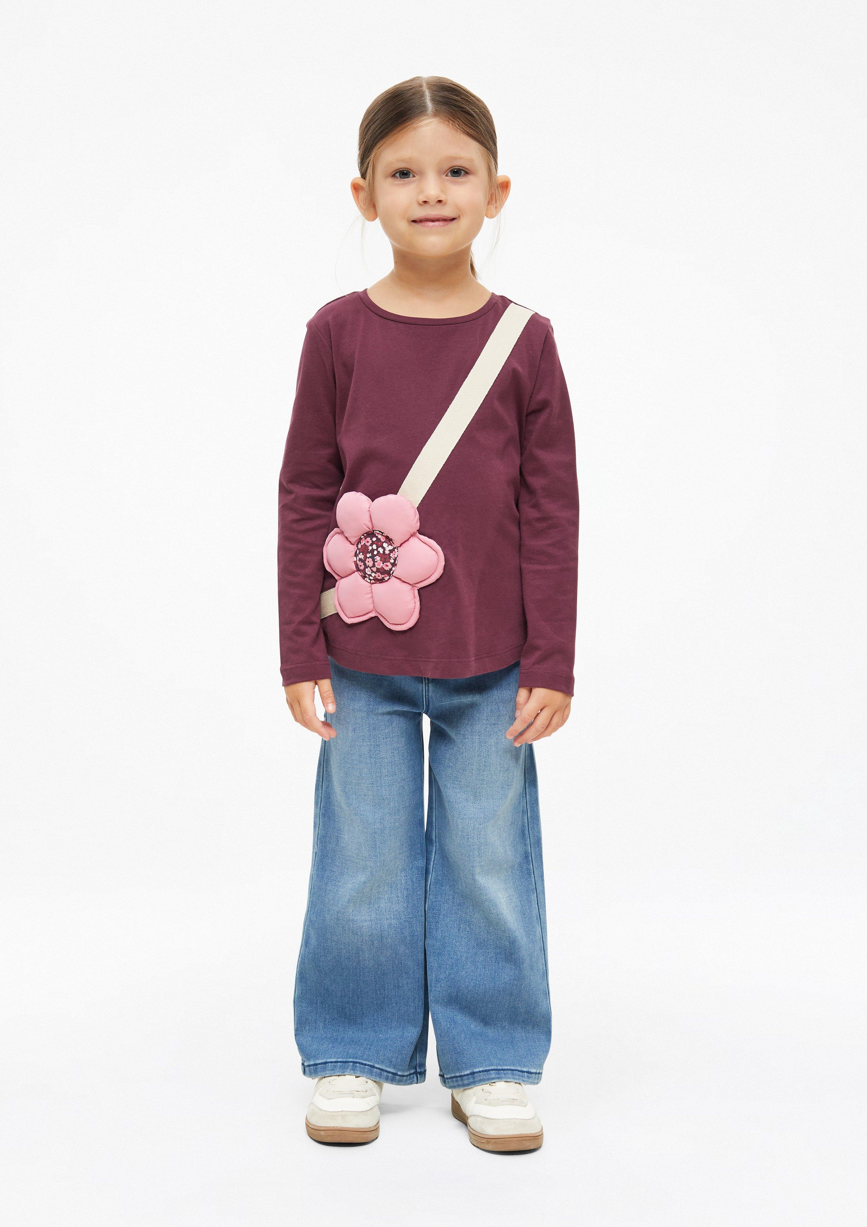 Kids Long-sleeve shirt with an appliquéd pocket in red by s.Oliver