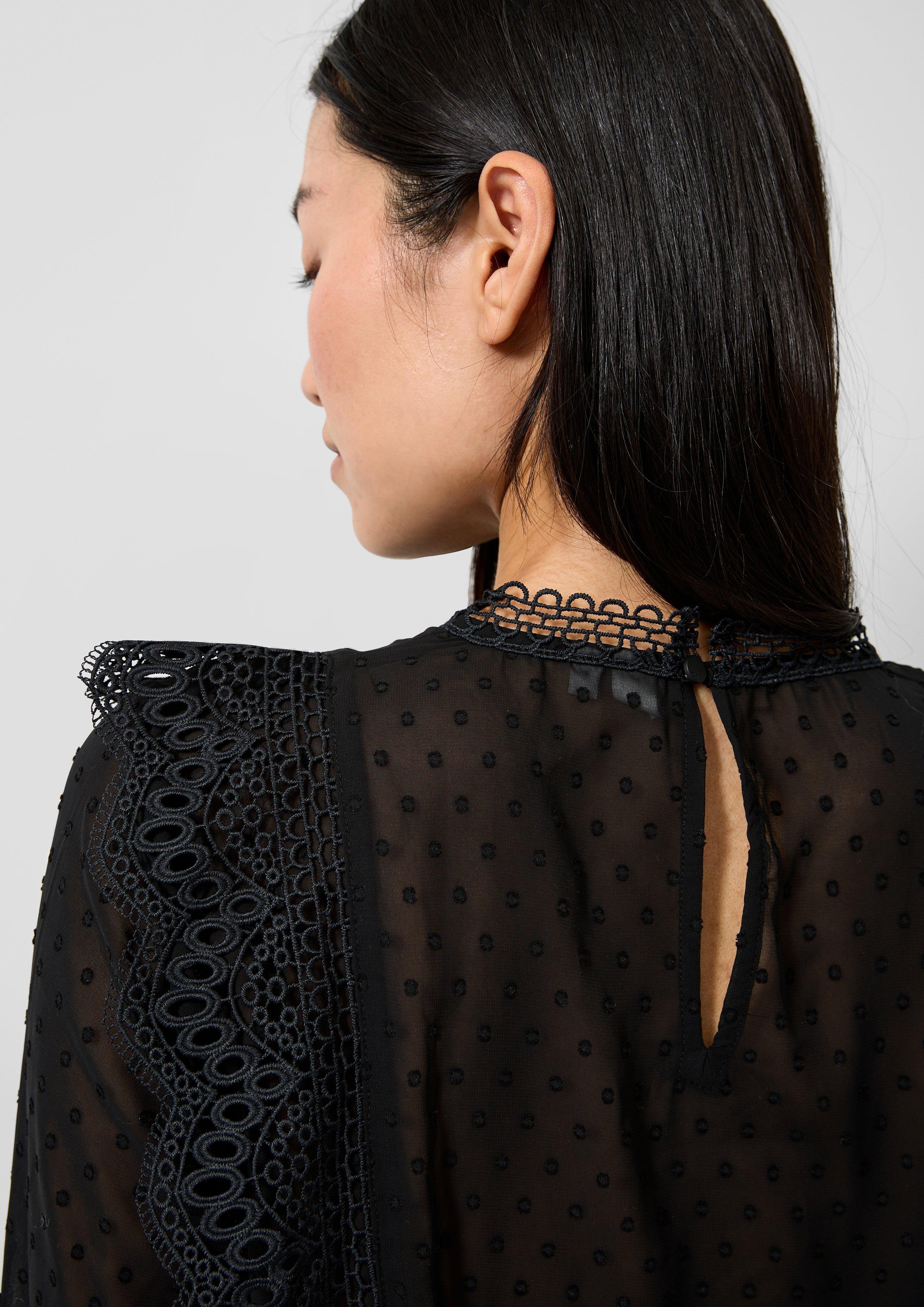Dames Bluse in zwart van QS