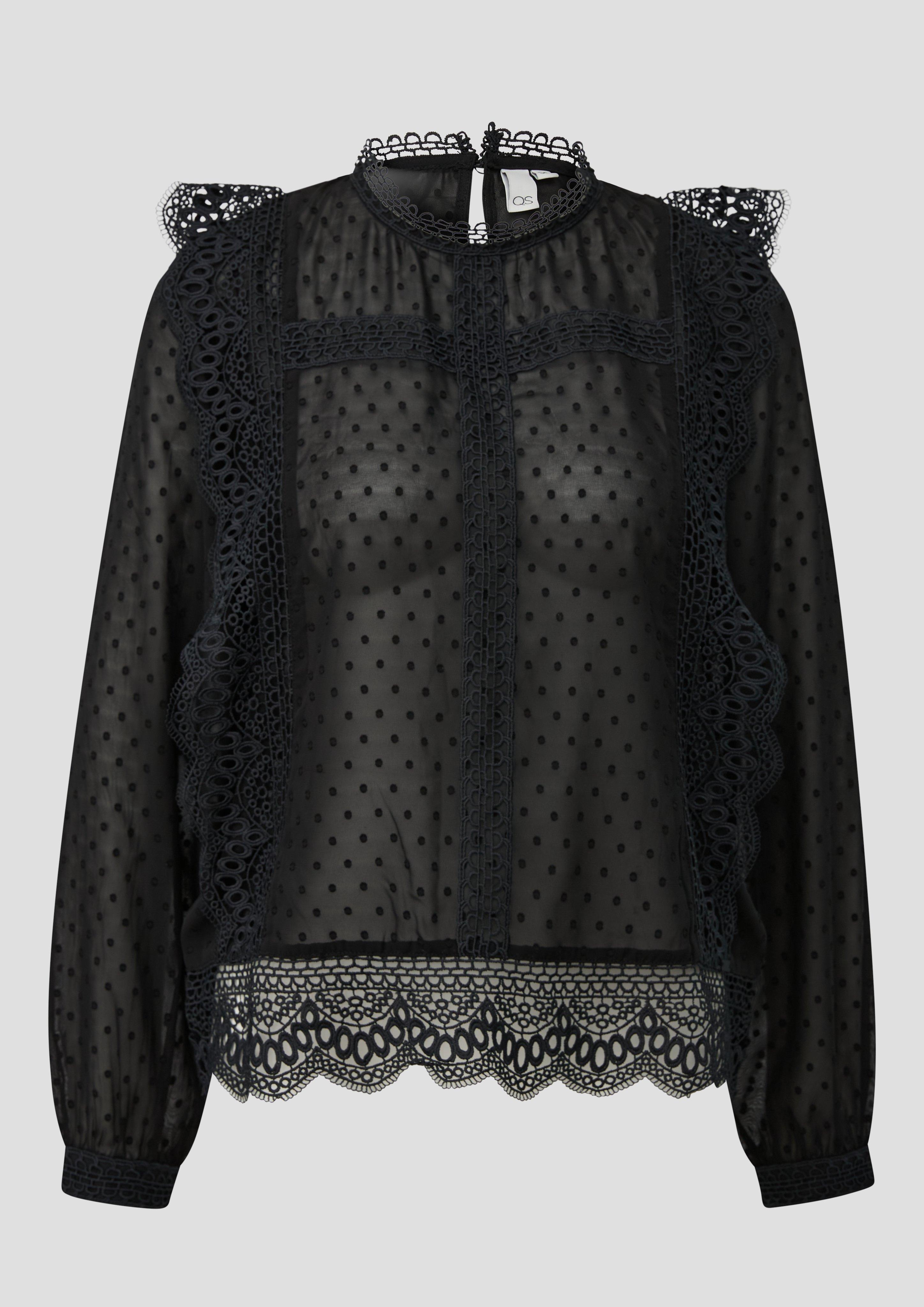 Dames Bluse in zwart van QS