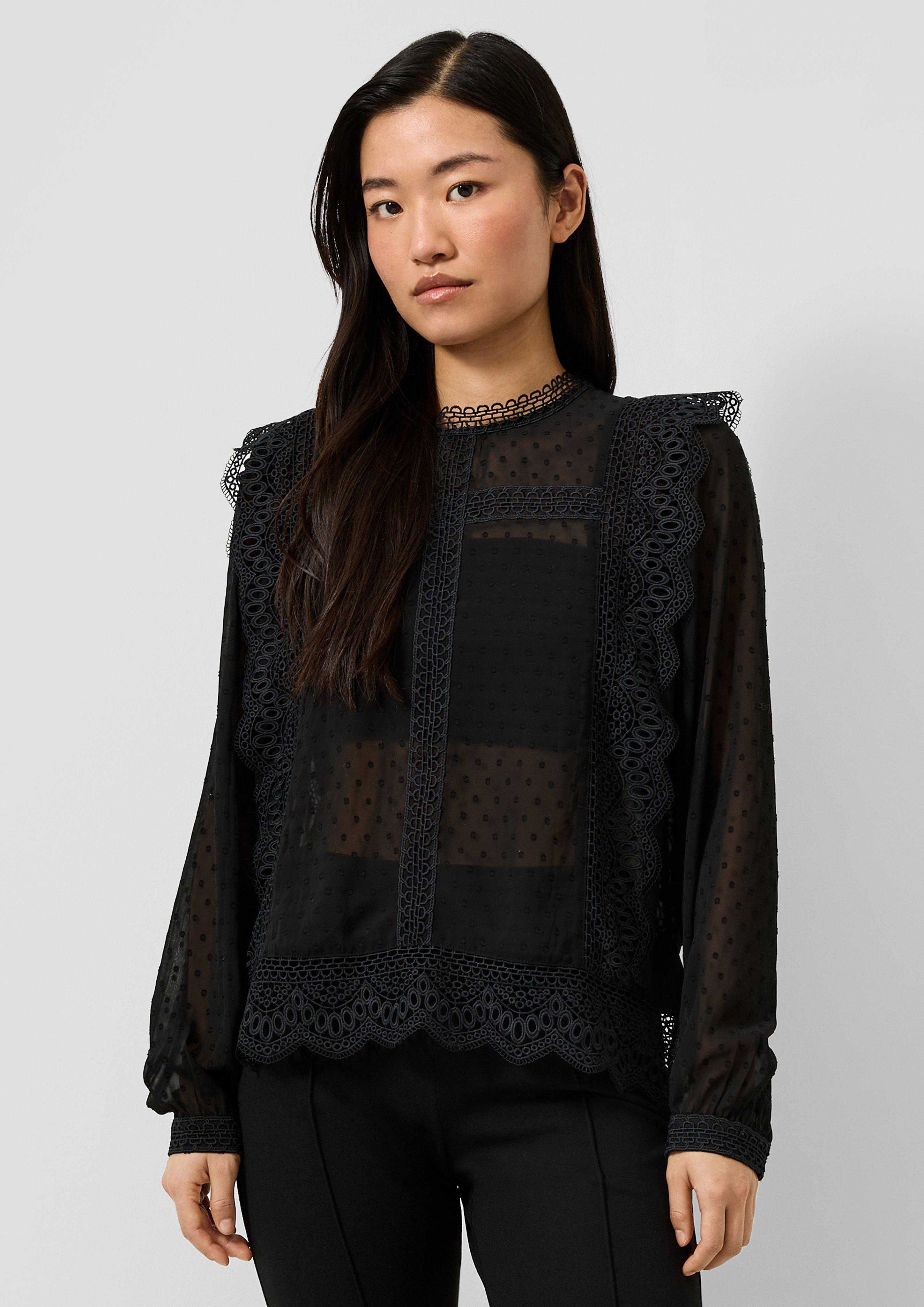 Dames Bluse in zwart van QS