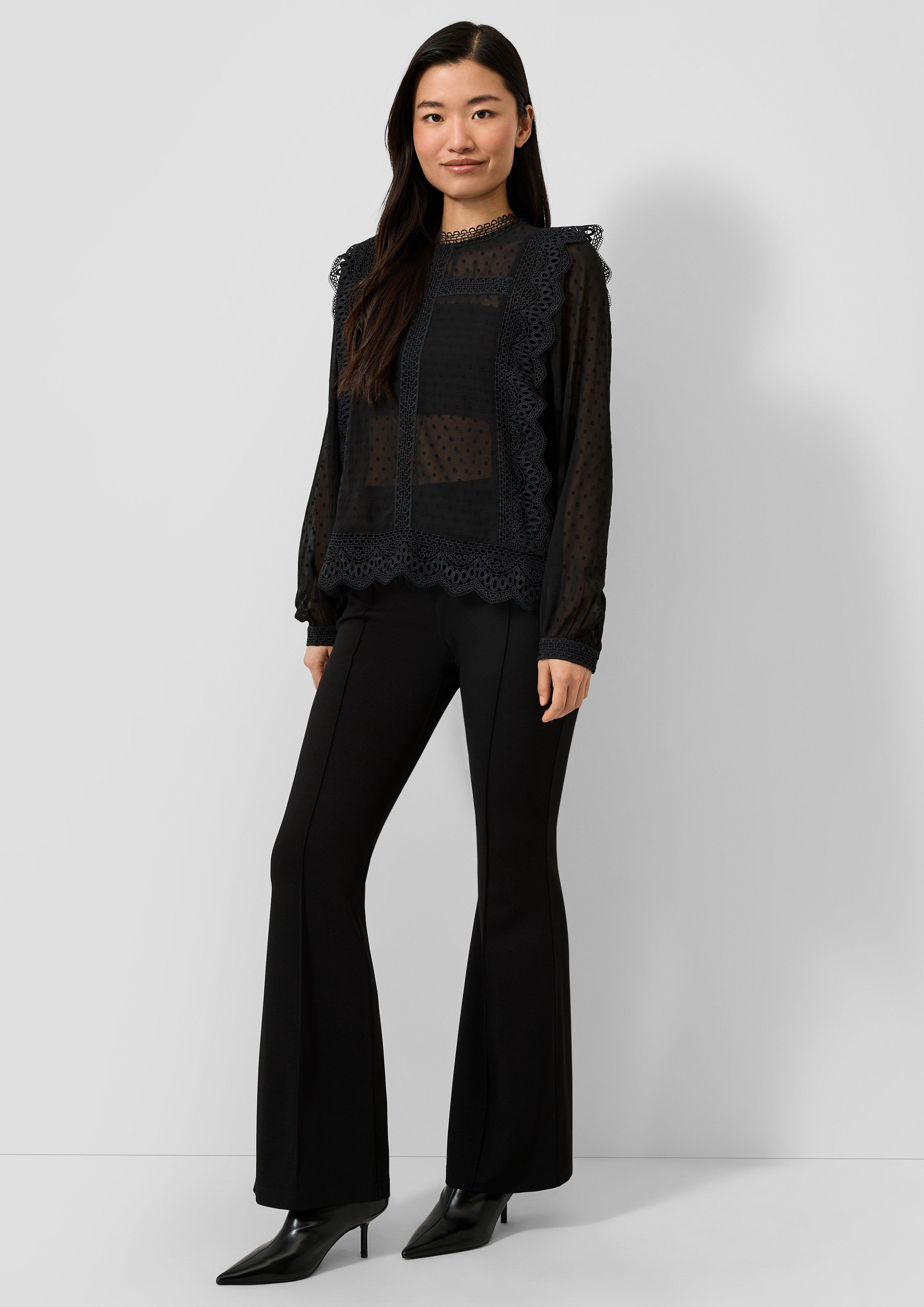 Dames Bluse in zwart van QS